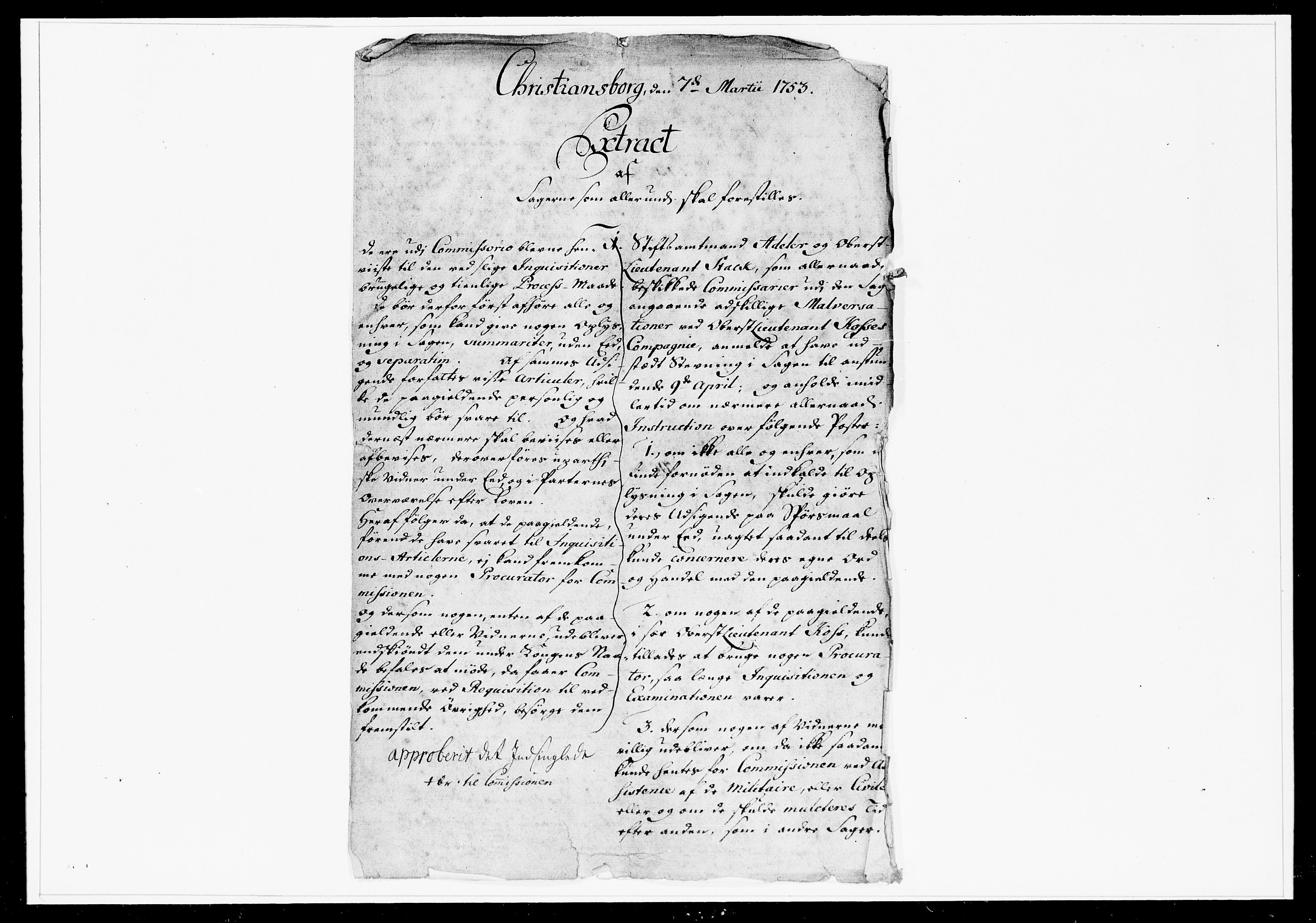 Krigskollegiet, Krigskancelliet, DRA/A-0006/-/1241-1247: Refererede sager, 1753, p. 58