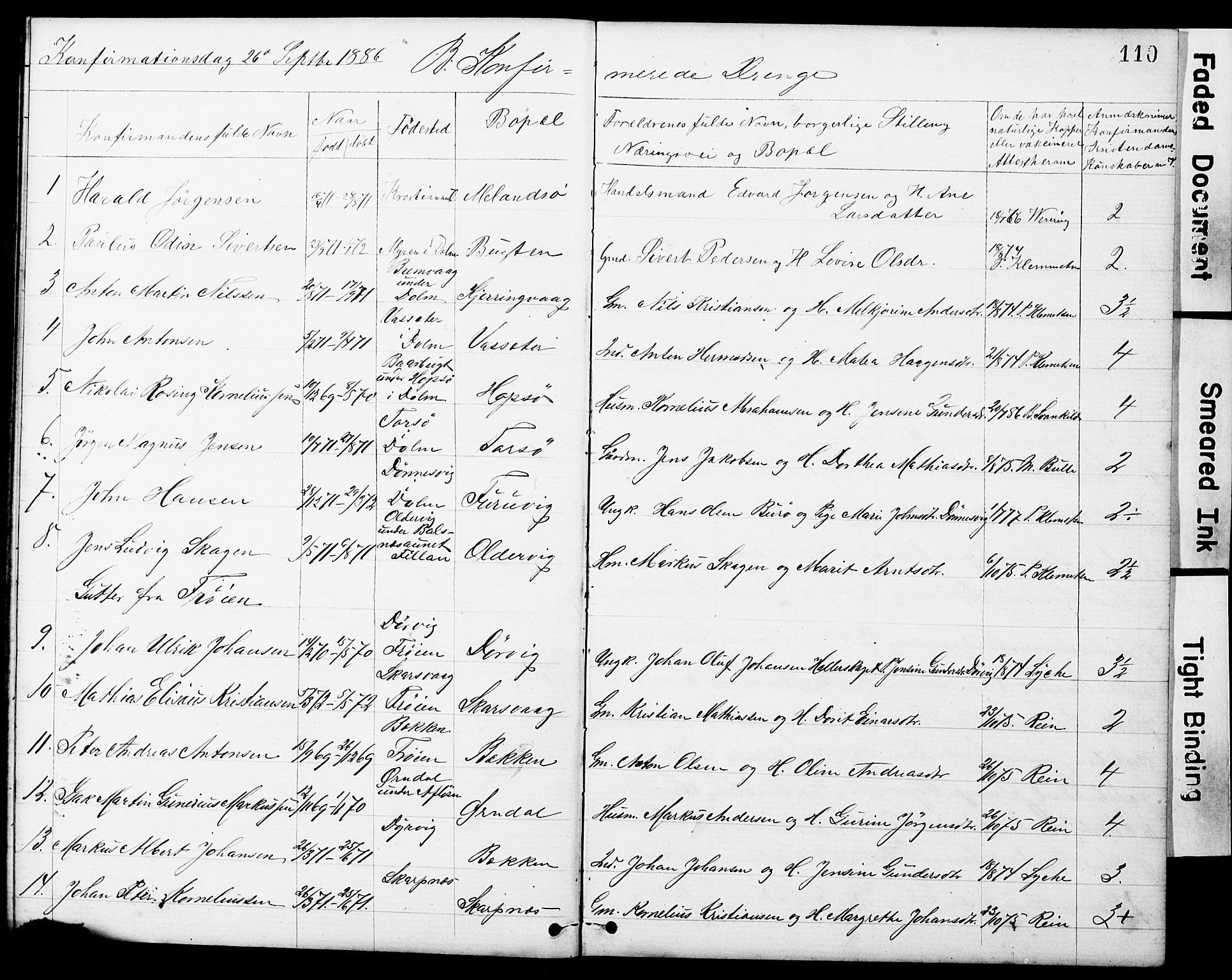 Ministerialprotokoller, klokkerbøker og fødselsregistre - Sør-Trøndelag, SAT/A-1456/634/L0541: Parish register (copy) no. 634C03, 1874-1891, p. 110