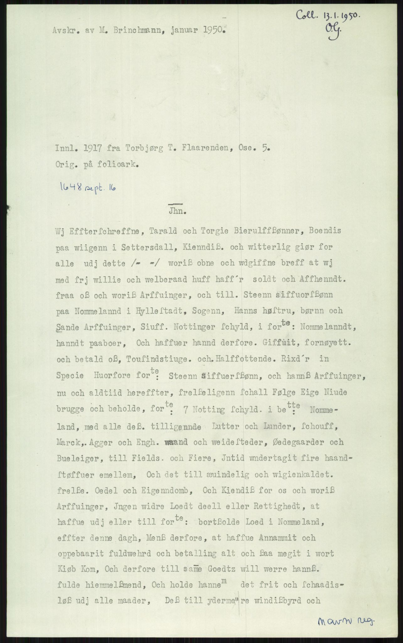 Samlinger til kildeutgivelse, Diplomavskriftsamlingen, AV/RA-EA-4053/H/Ha, p. 1953