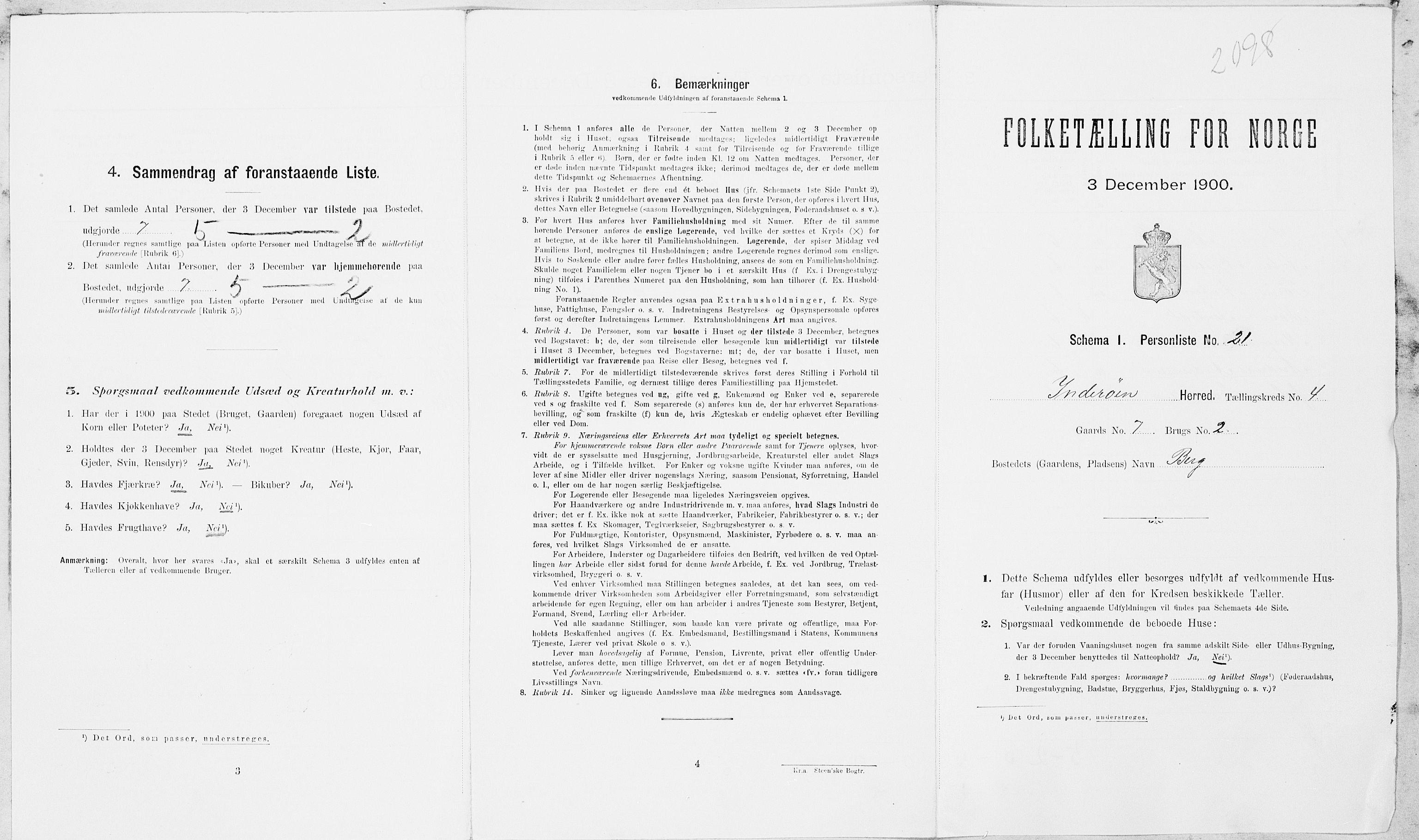 SAT, 1900 census for Inderøy, 1900, p. 632