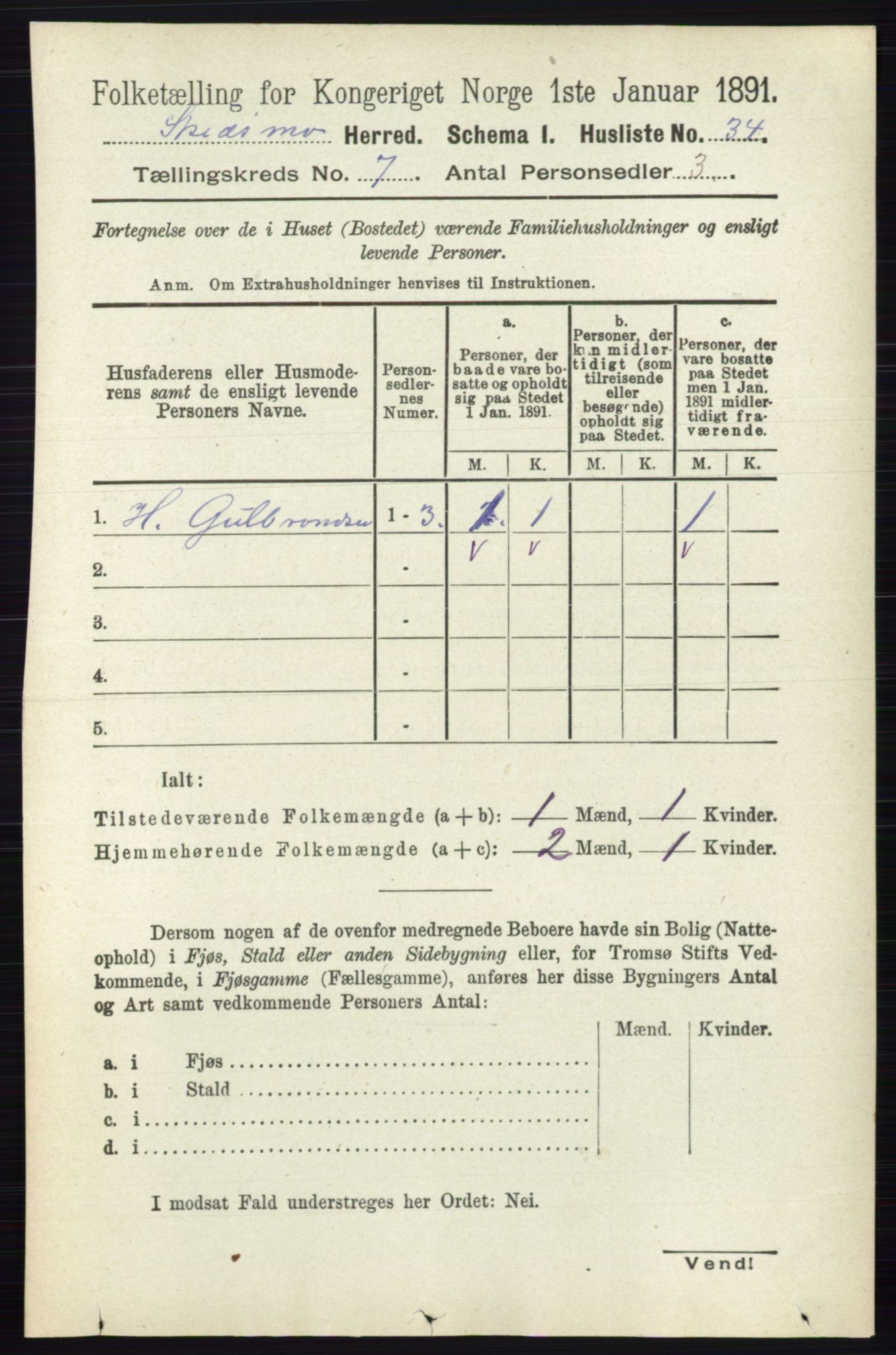 RA, 1891 census for 0231 Skedsmo, 1891, p. 3300
