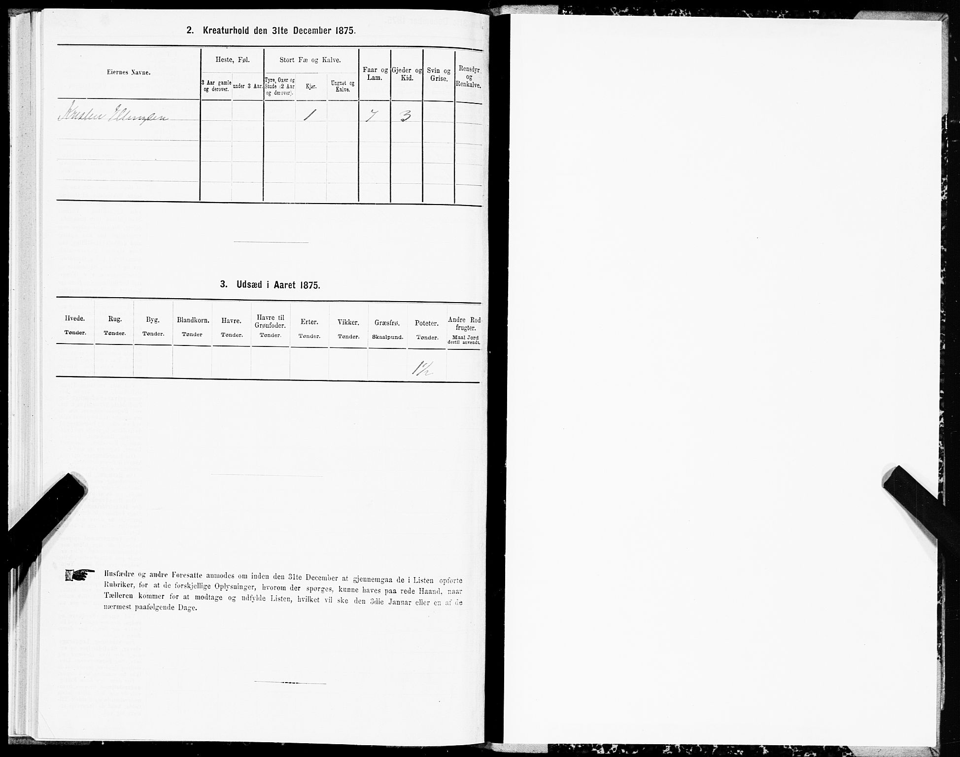 SAT, 1875 census for 1870P Sortland, 1875