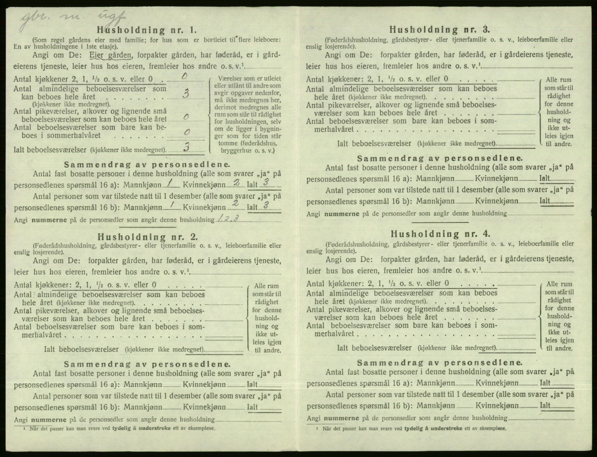 SAB, 1920 census for Evanger, 1920, p. 64