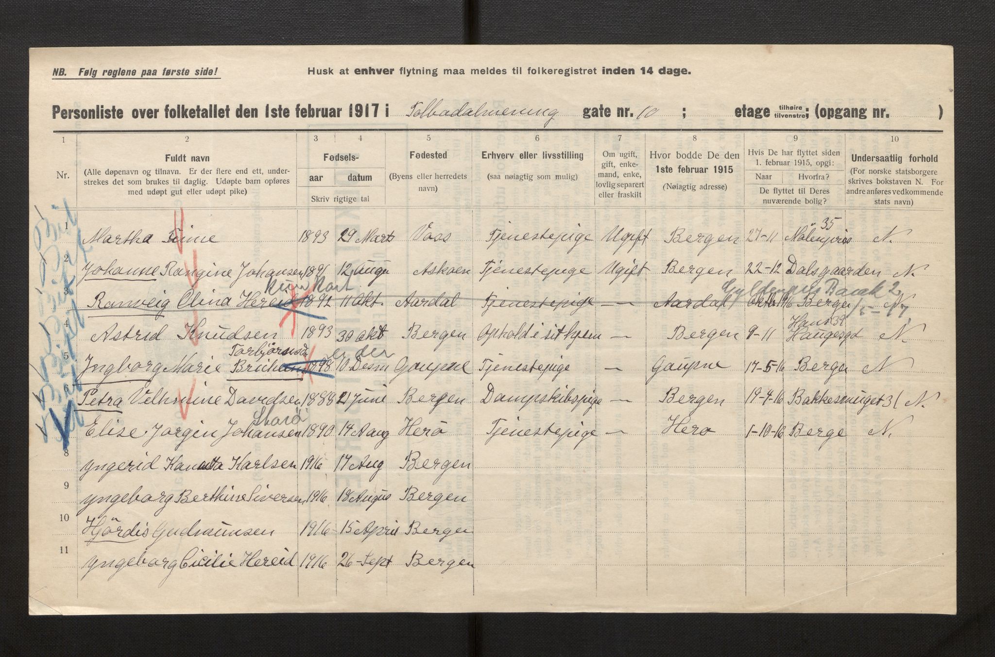 SAB, Municipal Census 1917 for Bergen, 1917, p. 41859