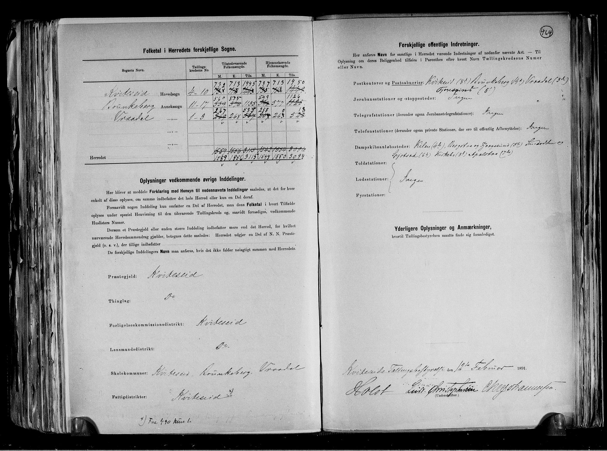 RA, 1891 census for 0829 Kviteseid, 1891, p. 3