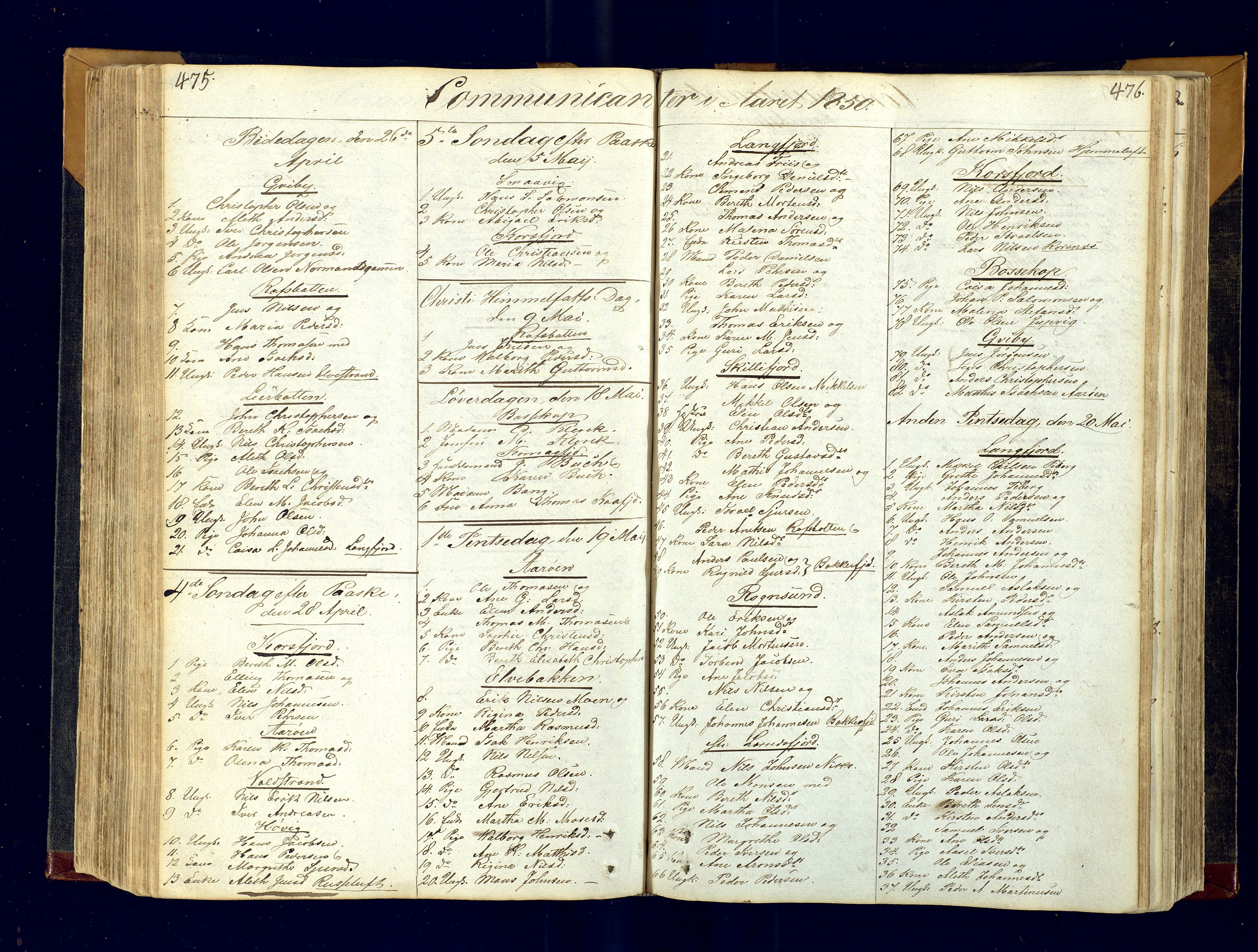 Talvik sokneprestkontor, SATØ/S-1337/H/Ha/L0007kirke: Parish register (official) no. 7, 1813-1821, p. 475-476