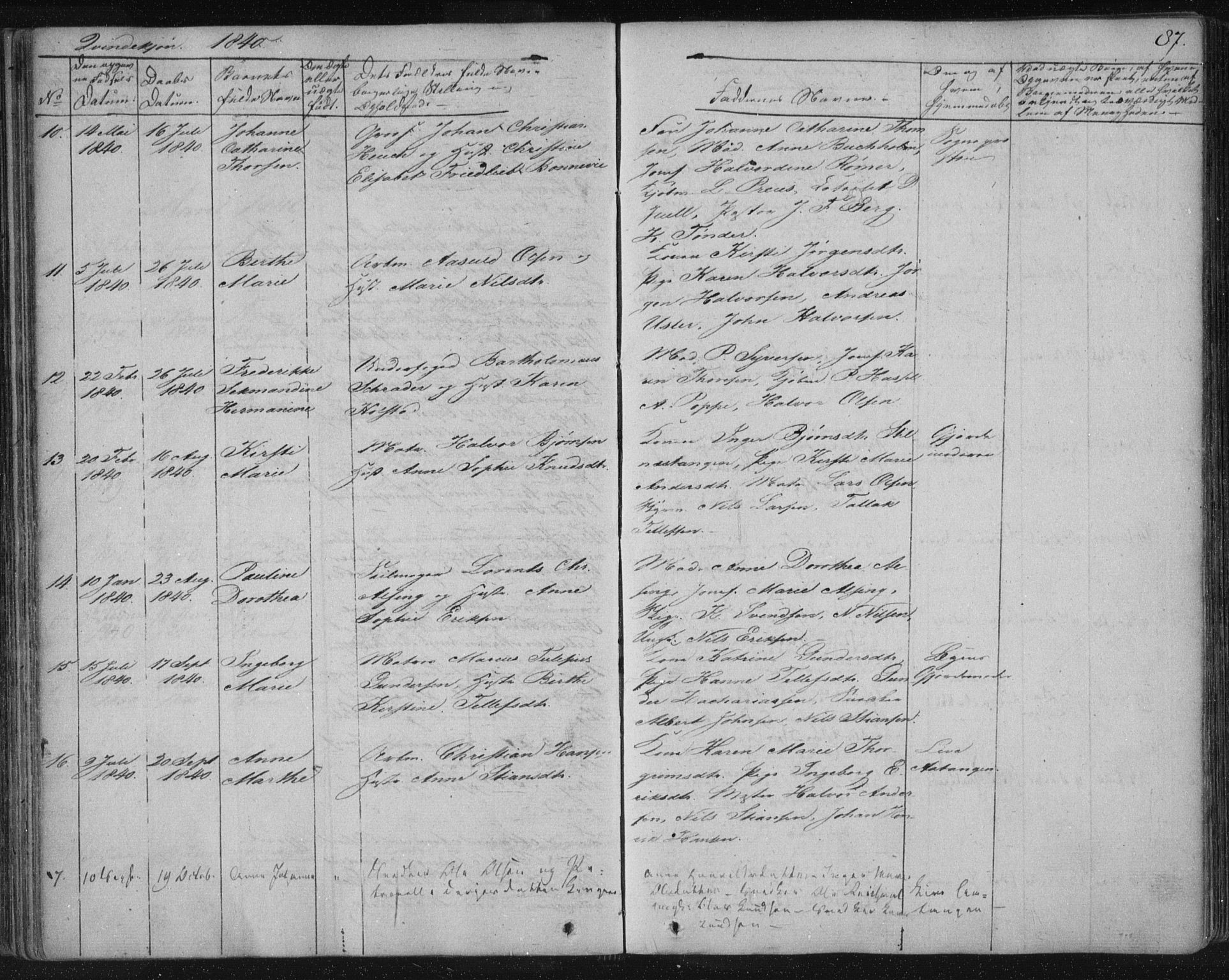 Kragerø kirkebøker, AV/SAKO-A-278/F/Fa/L0005: Parish register (official) no. 5, 1832-1847, p. 87