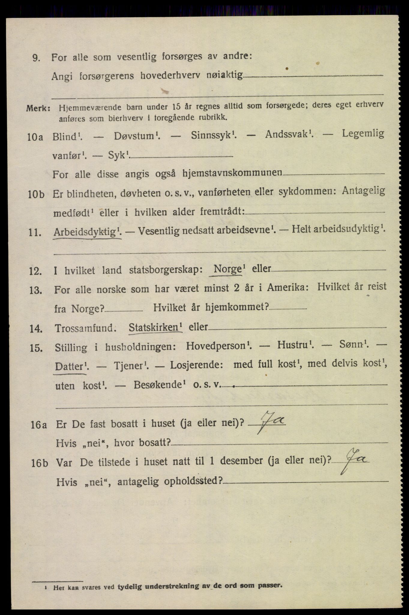 SAK, 1920 census for Fjære, 1920, p. 11384