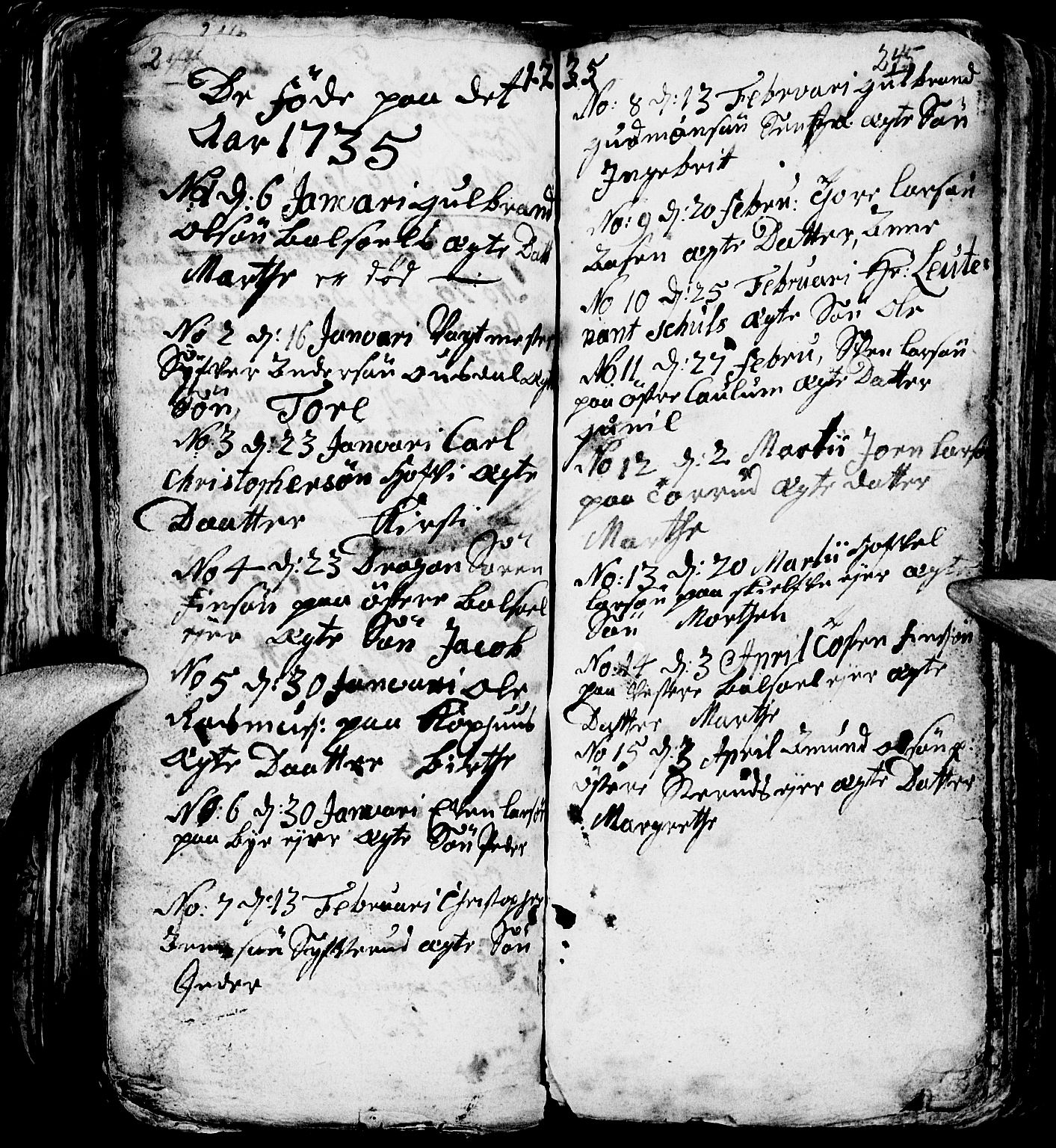 Nes prestekontor, Hedmark, AV/SAH-PREST-020/L/La/L0001: Parish register (copy) no. 1, 1663-1784, p. 244-245