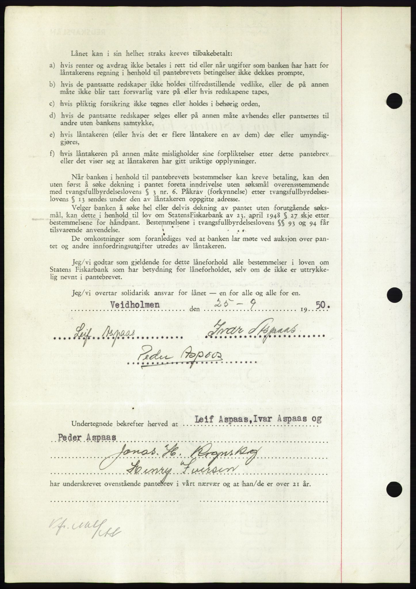 Nordmøre sorenskriveri, AV/SAT-A-4132/1/2/2Ca: Mortgage book no. B106, 1950-1950, Diary no: : 3022/1950