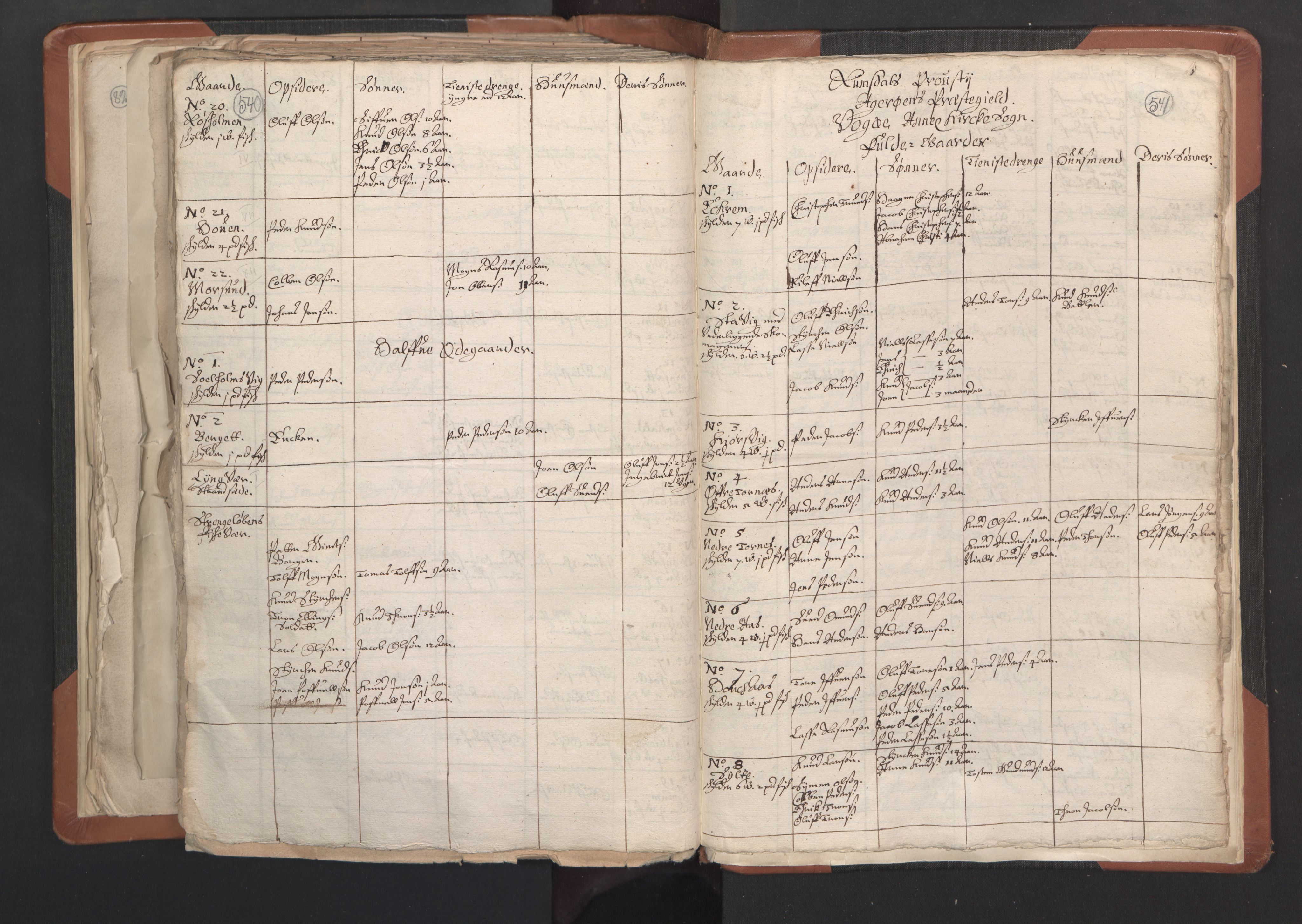RA, Vicar's Census 1664-1666, no. 27: Romsdal deanery, 1664-1666, p. 540-541