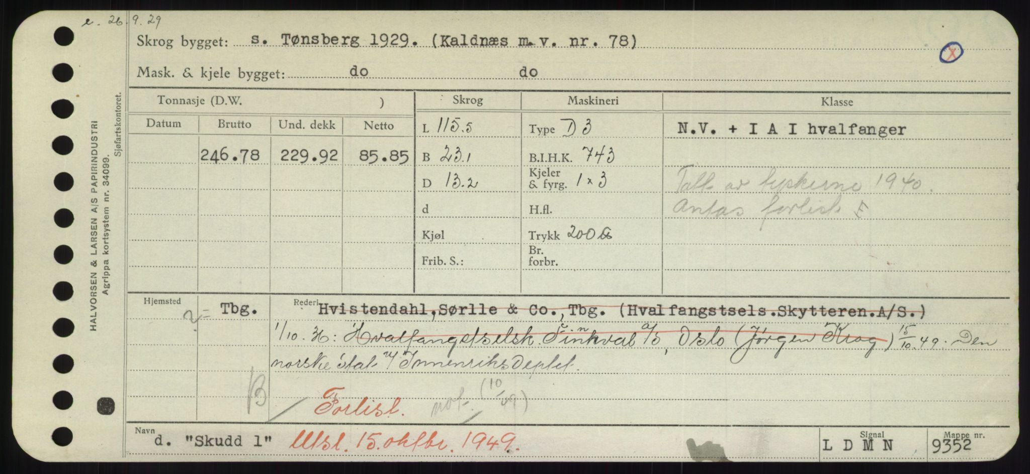 Sjøfartsdirektoratet med forløpere, Skipsmålingen, AV/RA-S-1627/H/Hd/L0034: Fartøy, Sk-Slå, p. 291