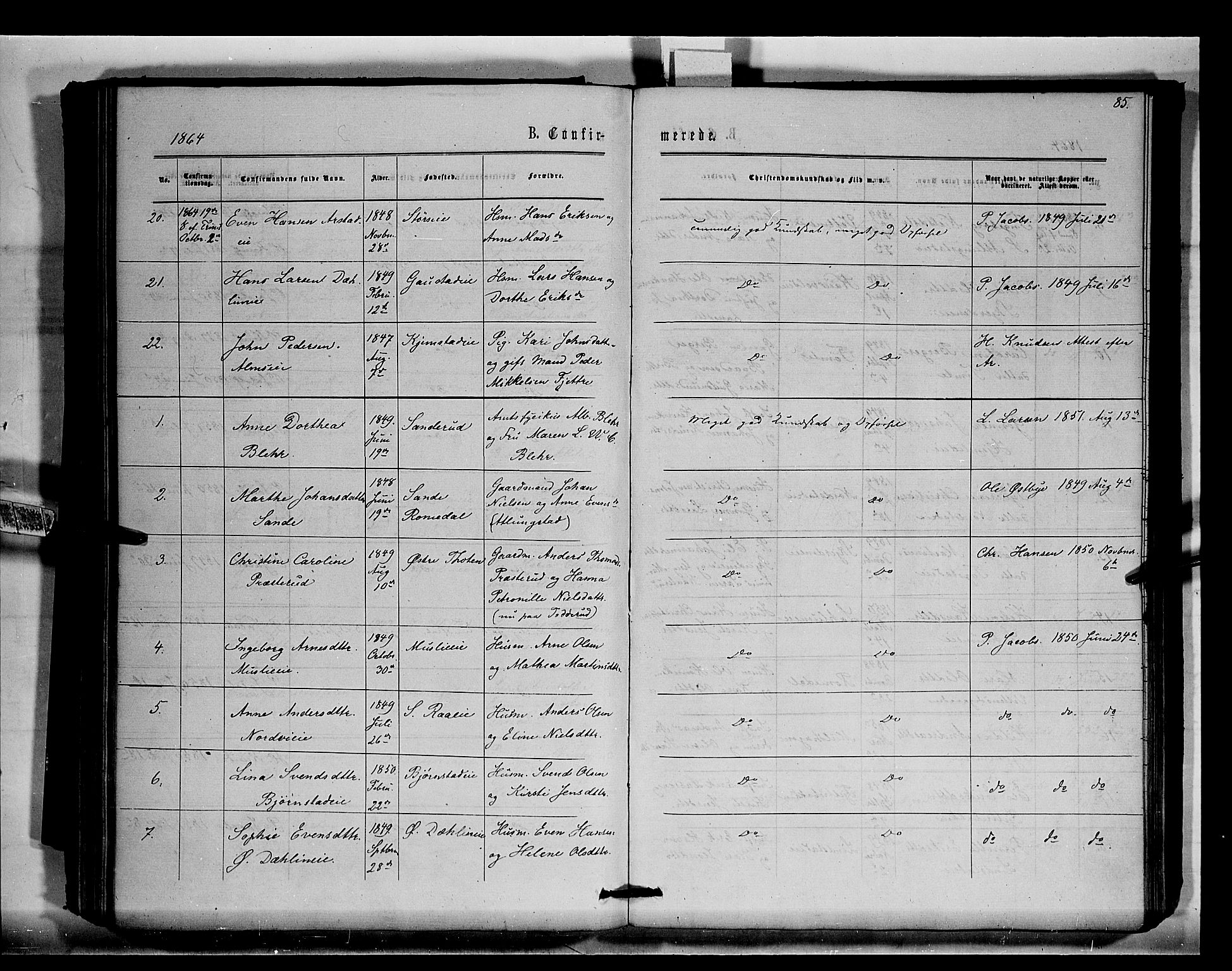 Stange prestekontor, AV/SAH-PREST-002/K/L0015: Parish register (official) no. 15, 1862-1879, p. 85