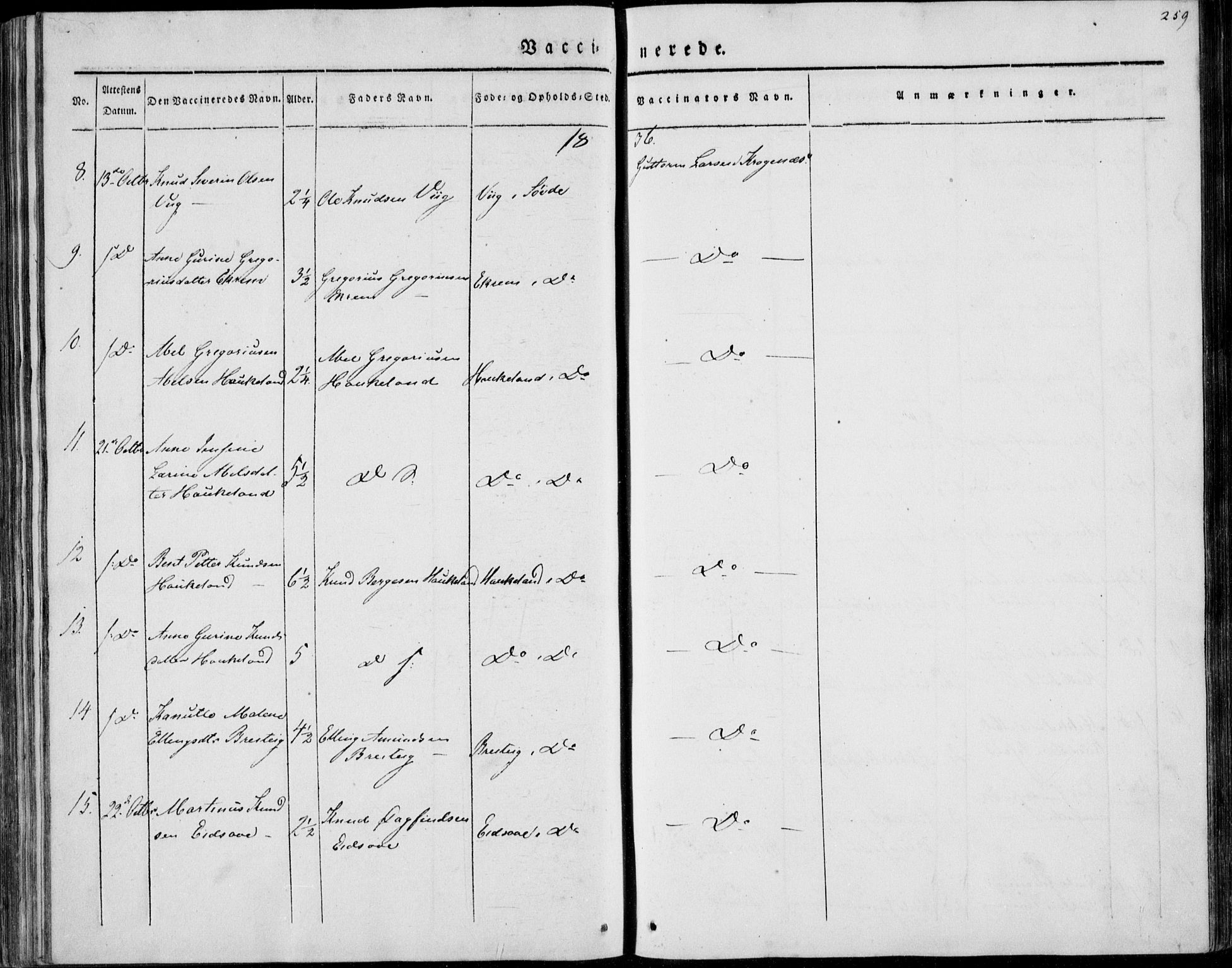 Ministerialprotokoller, klokkerbøker og fødselsregistre - Møre og Romsdal, AV/SAT-A-1454/501/L0005: Parish register (official) no. 501A05, 1831-1844, p. 259