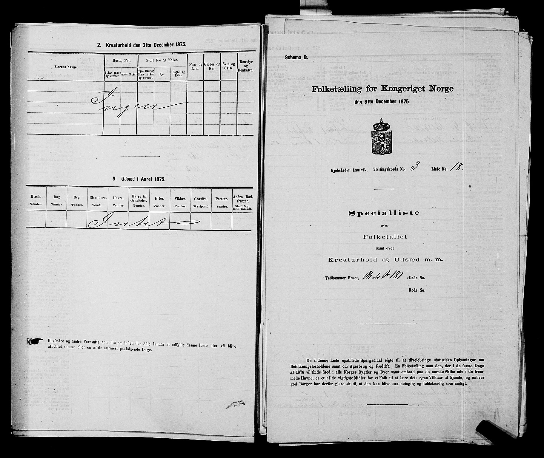 SAKO, 1875 census for 0707P Larvik, 1875, p. 550