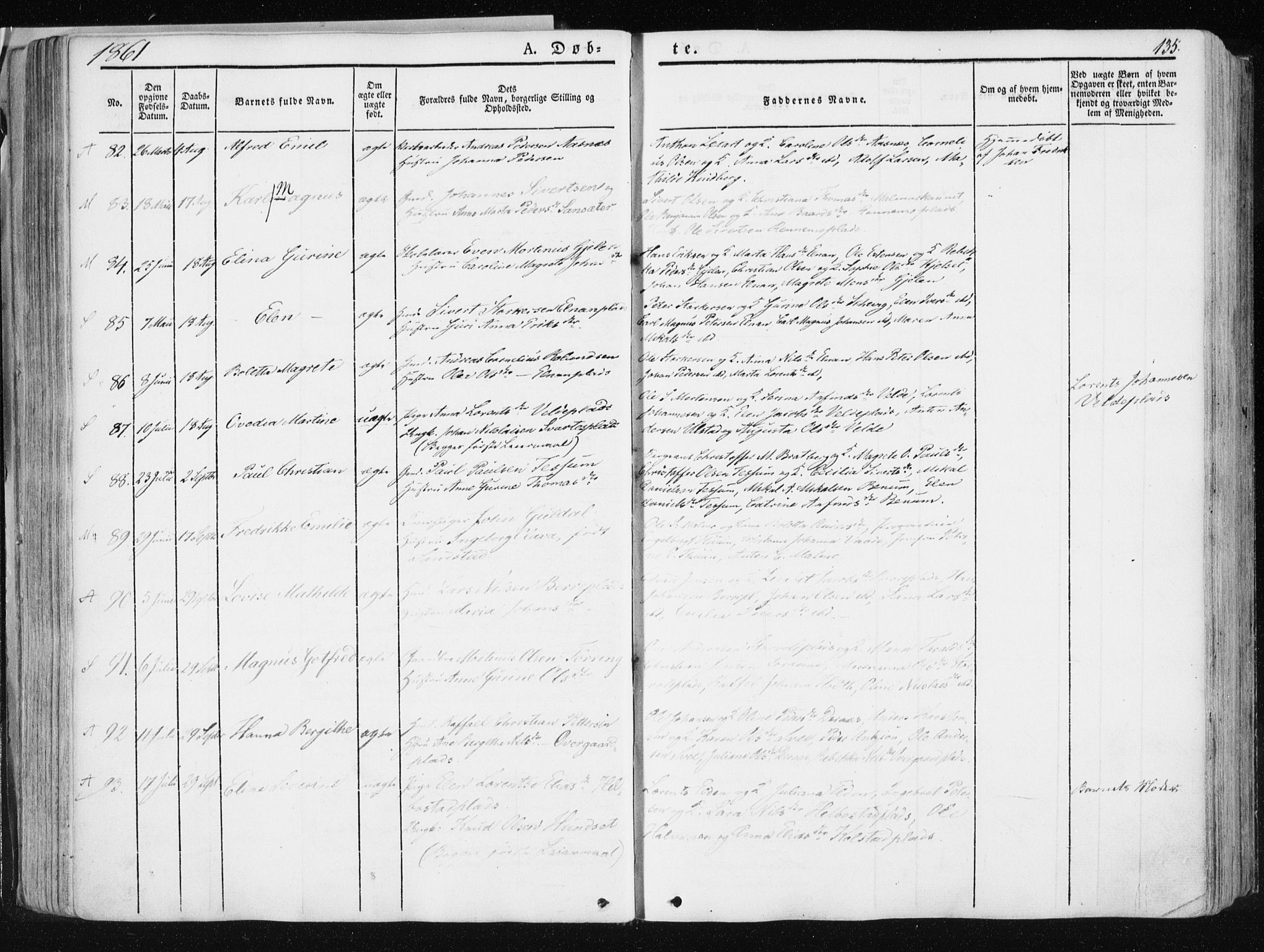 Ministerialprotokoller, klokkerbøker og fødselsregistre - Nord-Trøndelag, AV/SAT-A-1458/741/L0393: Parish register (official) no. 741A07, 1849-1863, p. 135