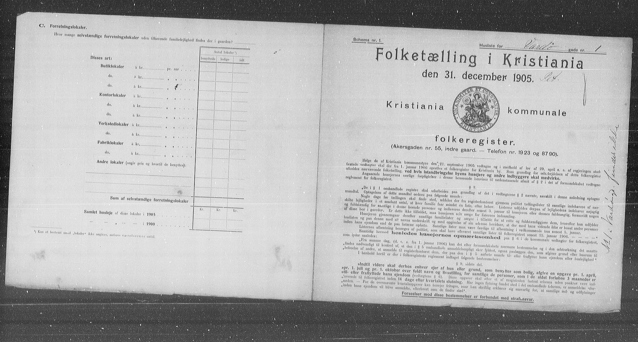 OBA, Municipal Census 1905 for Kristiania, 1905, p. 64277