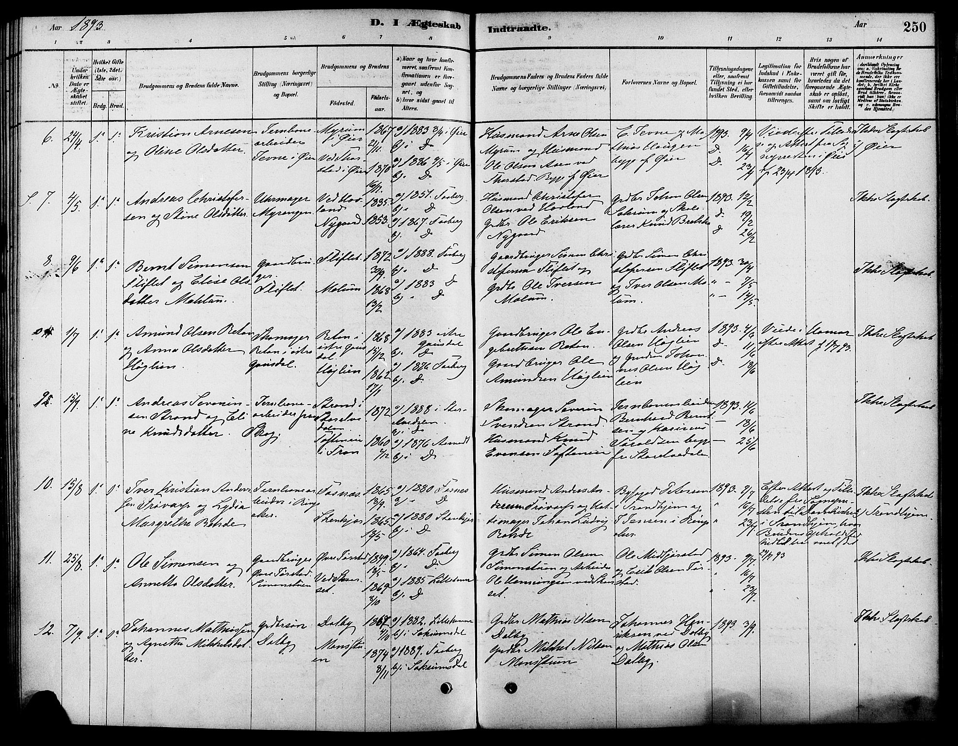 Fåberg prestekontor, AV/SAH-PREST-086/H/Ha/Haa/L0008: Parish register (official) no. 8, 1879-1898, p. 250