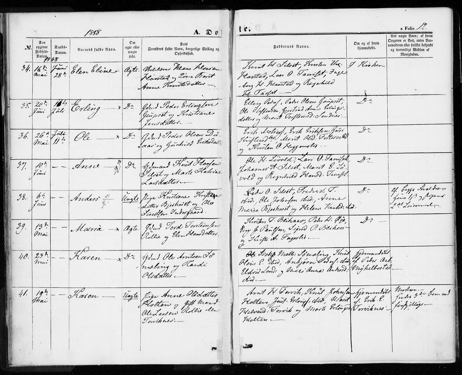 Ministerialprotokoller, klokkerbøker og fødselsregistre - Møre og Romsdal, AV/SAT-A-1454/584/L0965: Parish register (official) no. 584A05, 1857-1868, p. 12