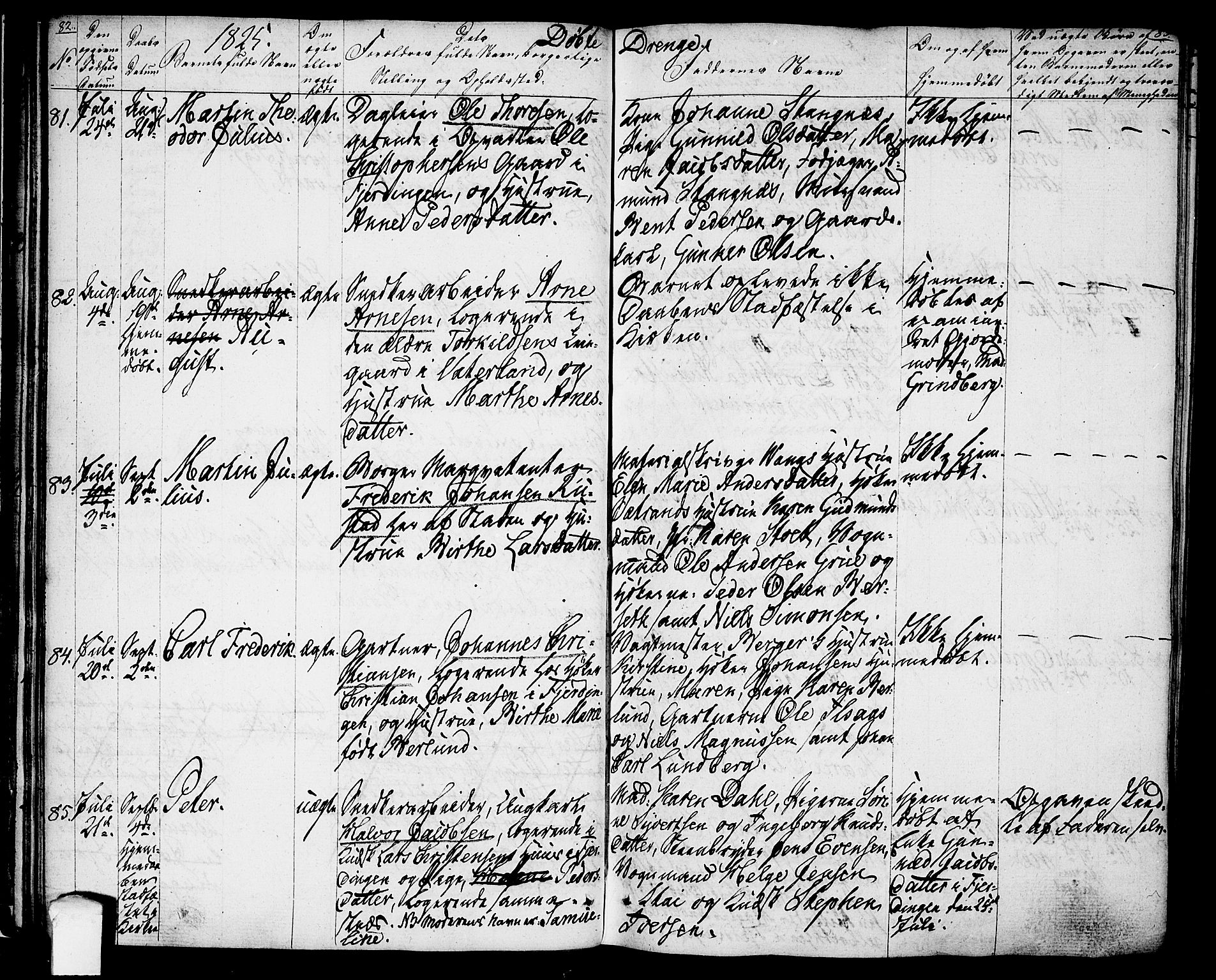 Oslo domkirke Kirkebøker, SAO/A-10752/F/Fa/L0010: Parish register (official) no. 10, 1824-1830, p. 82-83