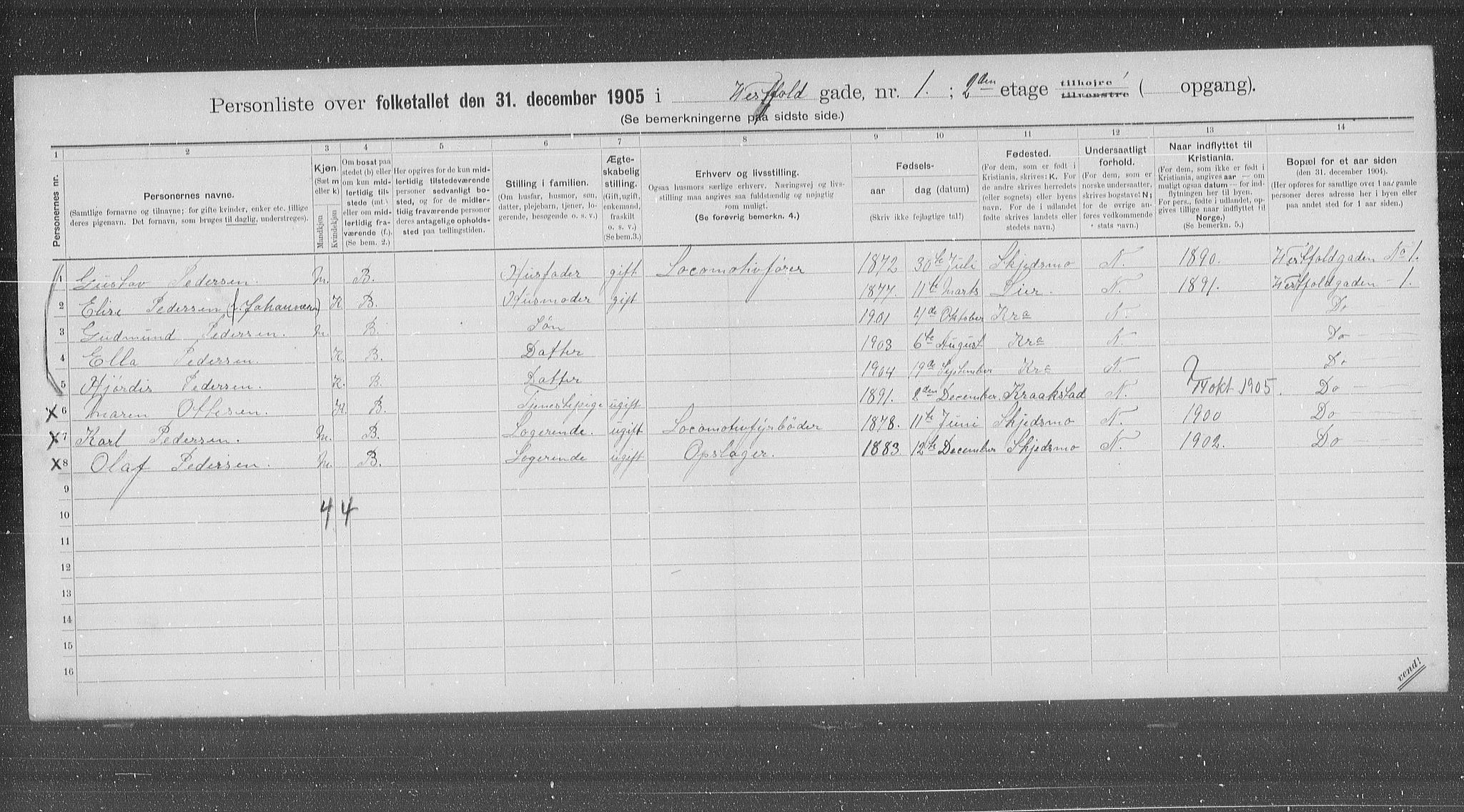 OBA, Municipal Census 1905 for Kristiania, 1905, p. 64351