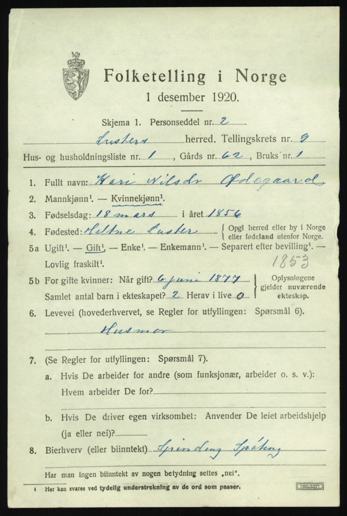 SAB, 1920 census for Luster, 1920, p. 5080