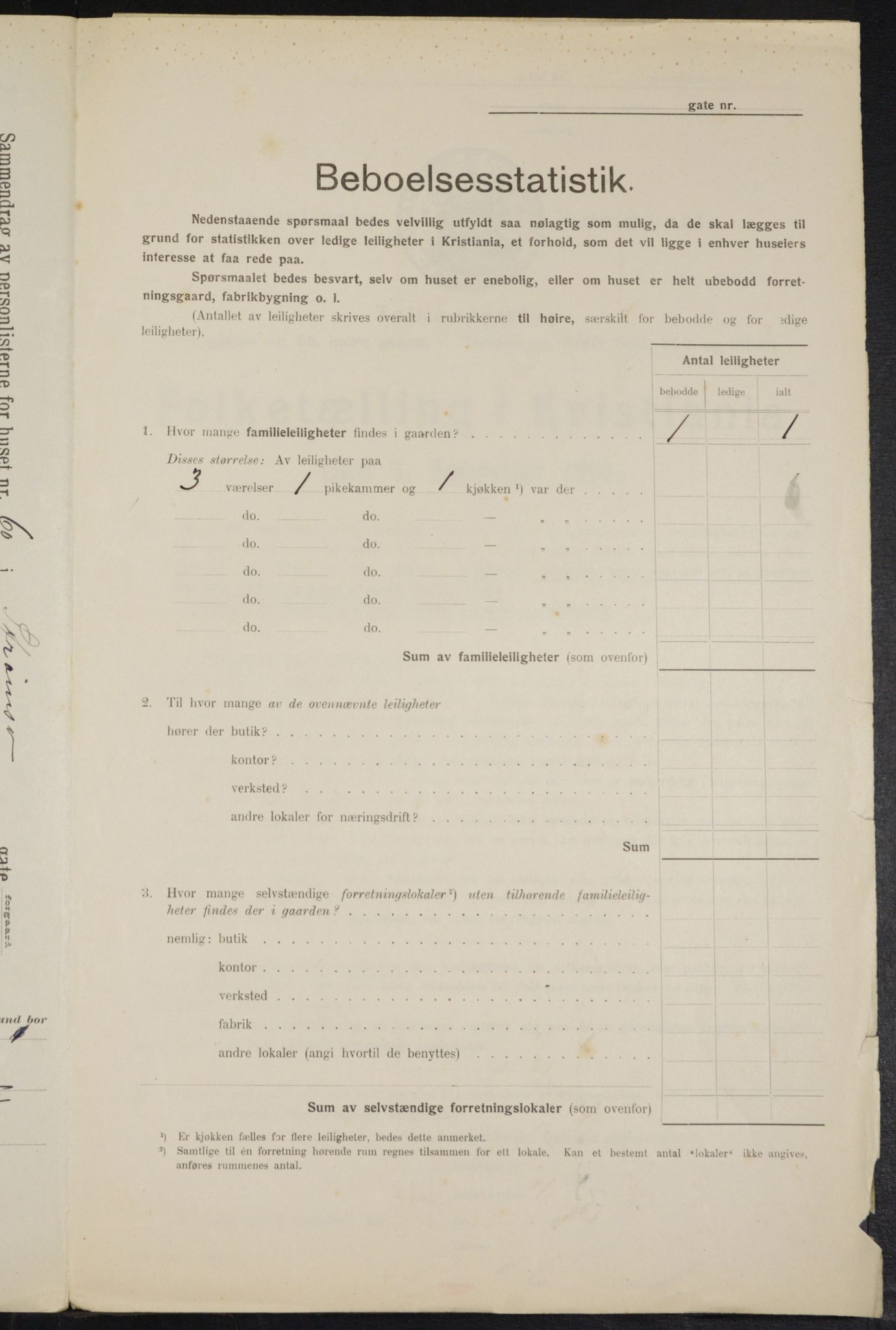 OBA, Municipal Census 1914 for Kristiania, 1914, p. 105118