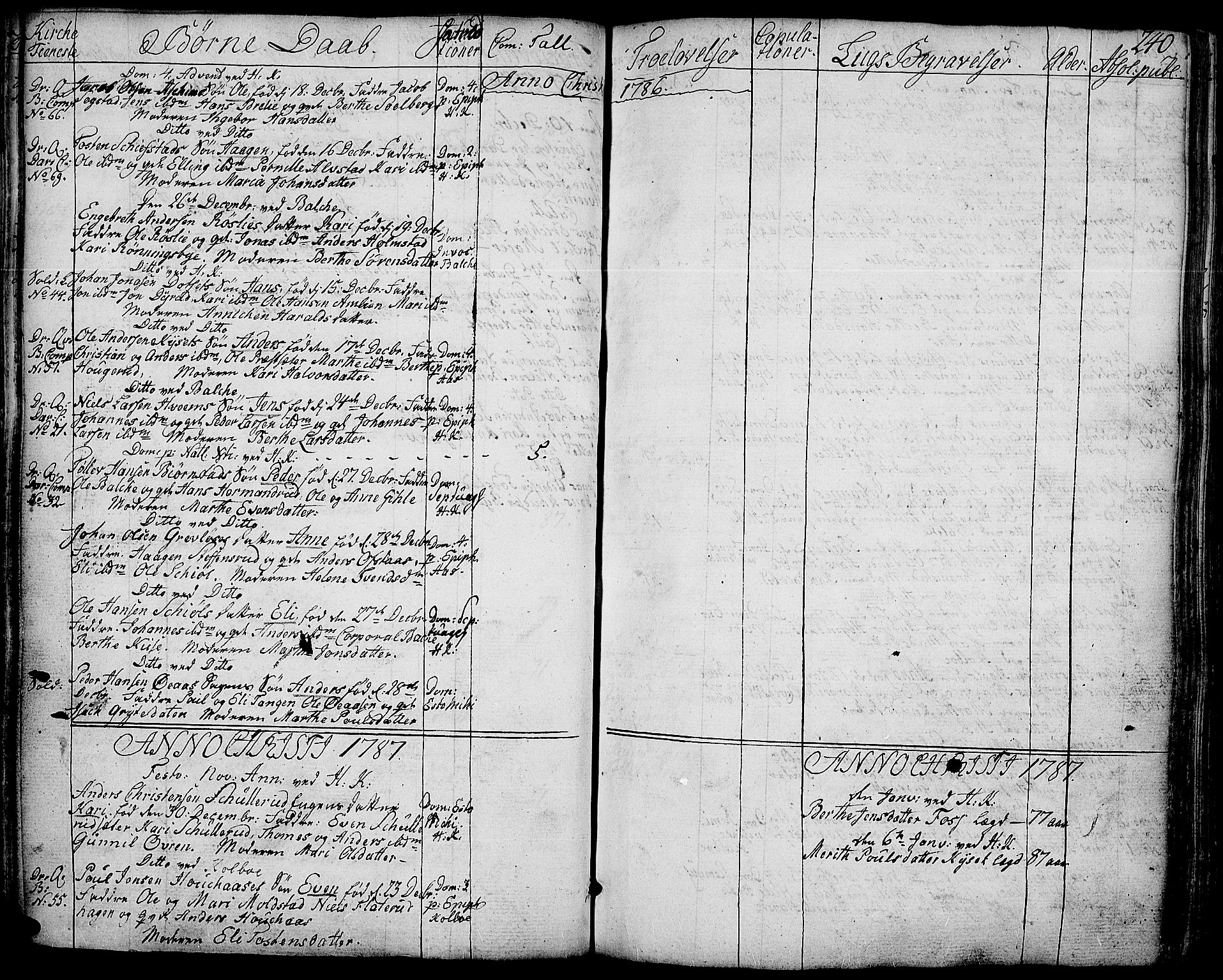 Toten prestekontor, SAH/PREST-102/H/Ha/Haa/L0006: Parish register (official) no. 6, 1773-1793, p. 240