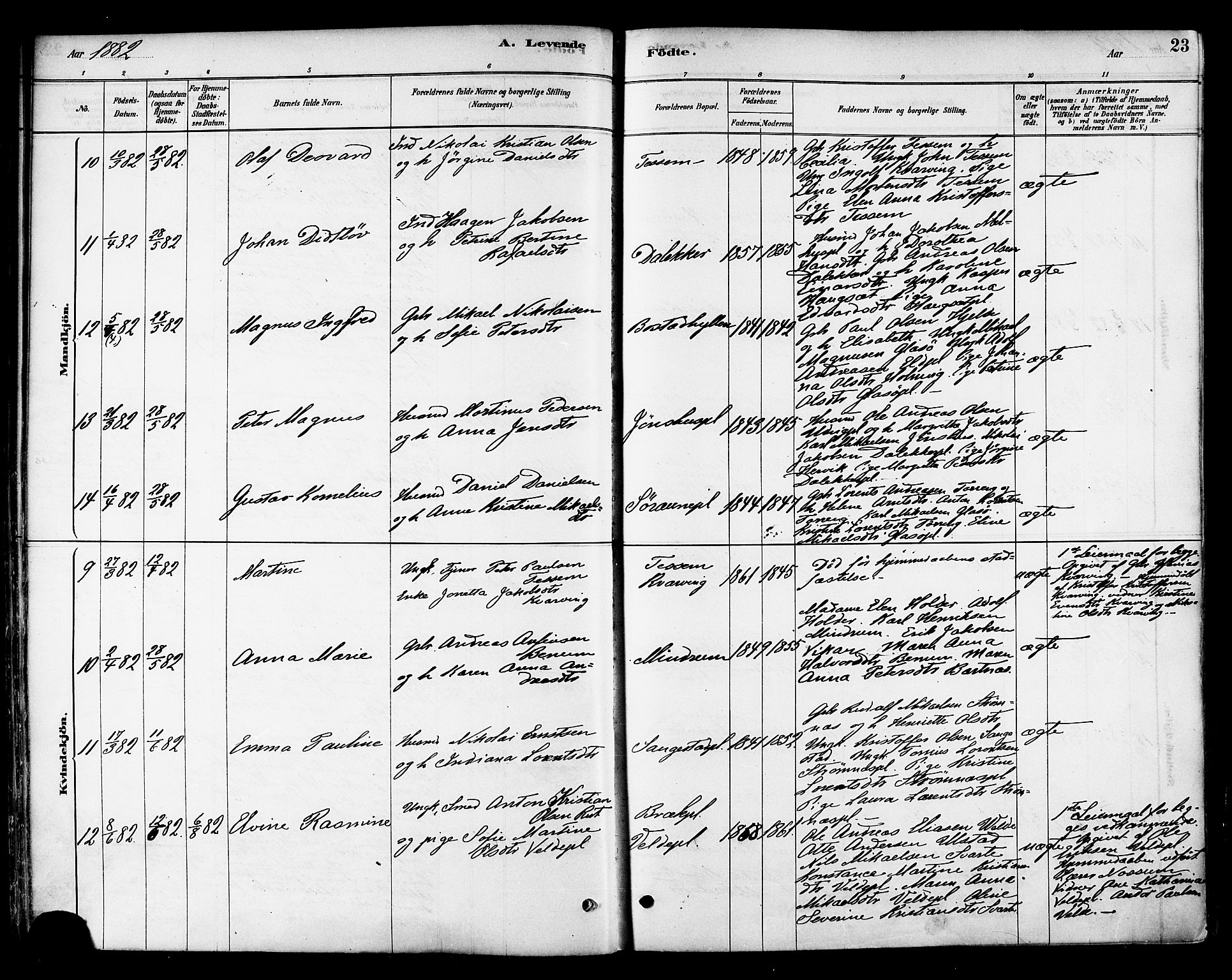 Ministerialprotokoller, klokkerbøker og fødselsregistre - Nord-Trøndelag, AV/SAT-A-1458/741/L0395: Parish register (official) no. 741A09, 1878-1888, p. 23