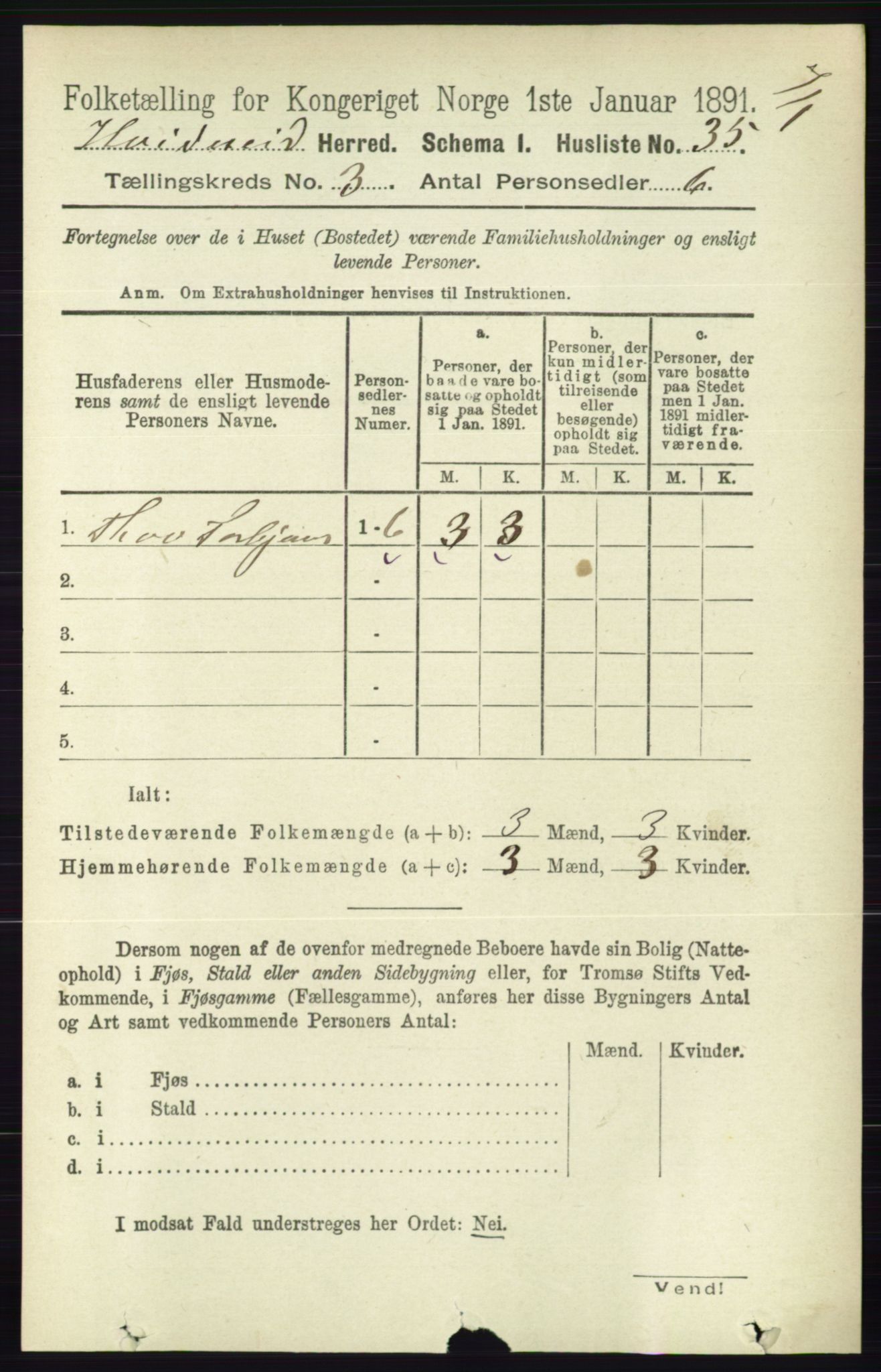 RA, 1891 census for 0829 Kviteseid, 1891, p. 498