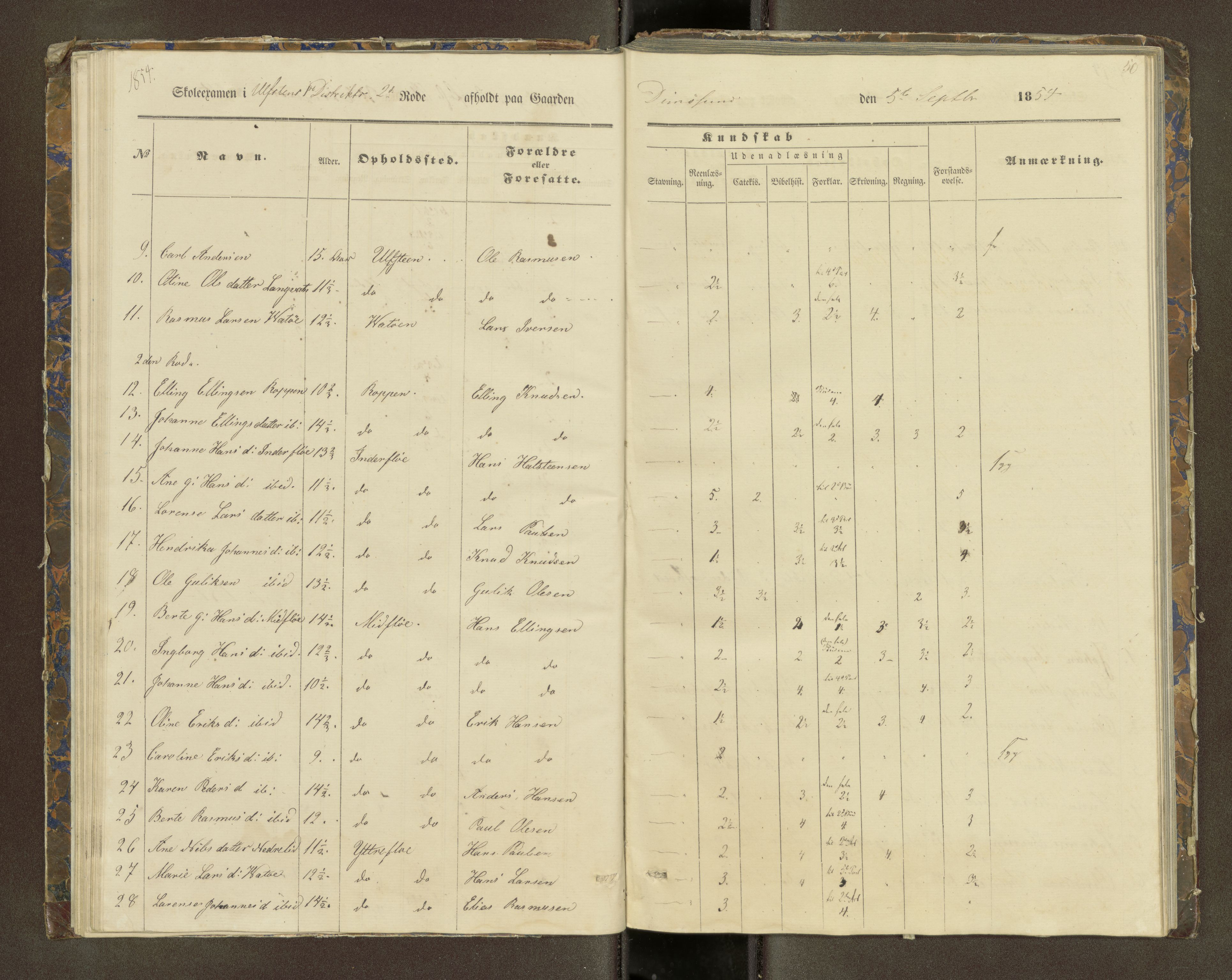 Ulstein sokneprestkontor, SAT/A-1005/1/III/III2/III2f/L0001: Skoleeksamensprotokoll, 1850-1861, p. 50