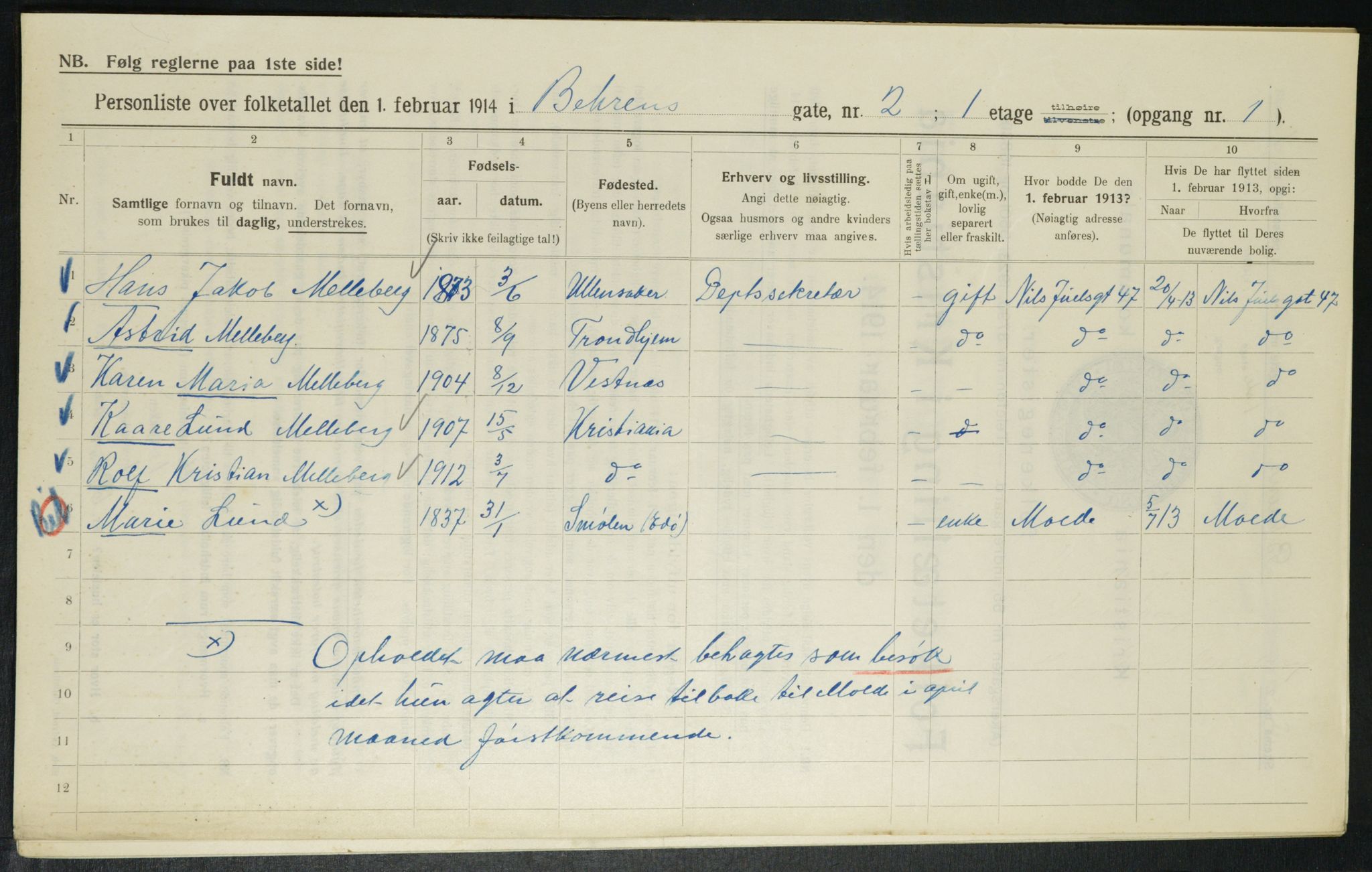 OBA, Municipal Census 1914 for Kristiania, 1914, p. 3371