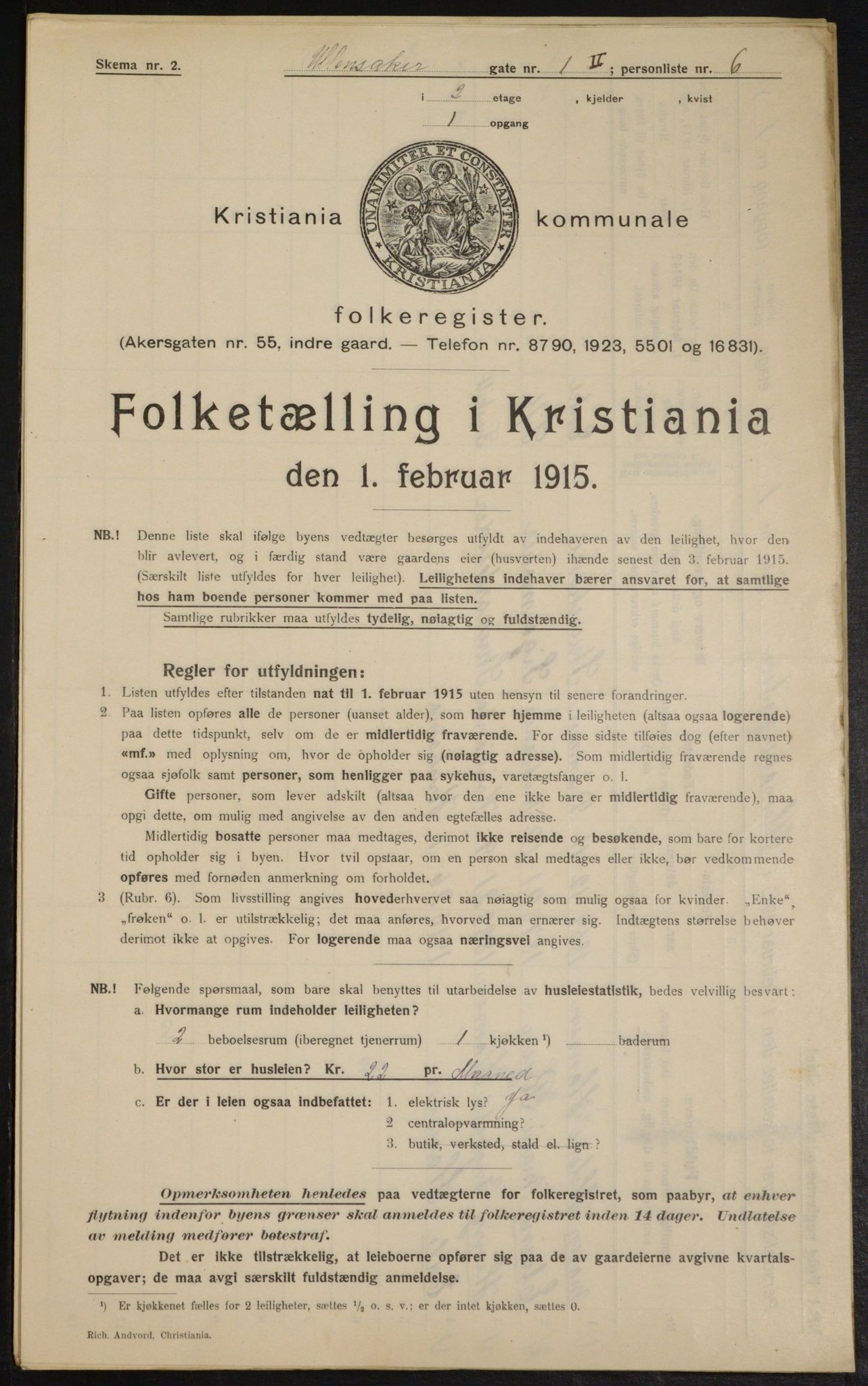 OBA, Municipal Census 1915 for Kristiania, 1915, p. 119342