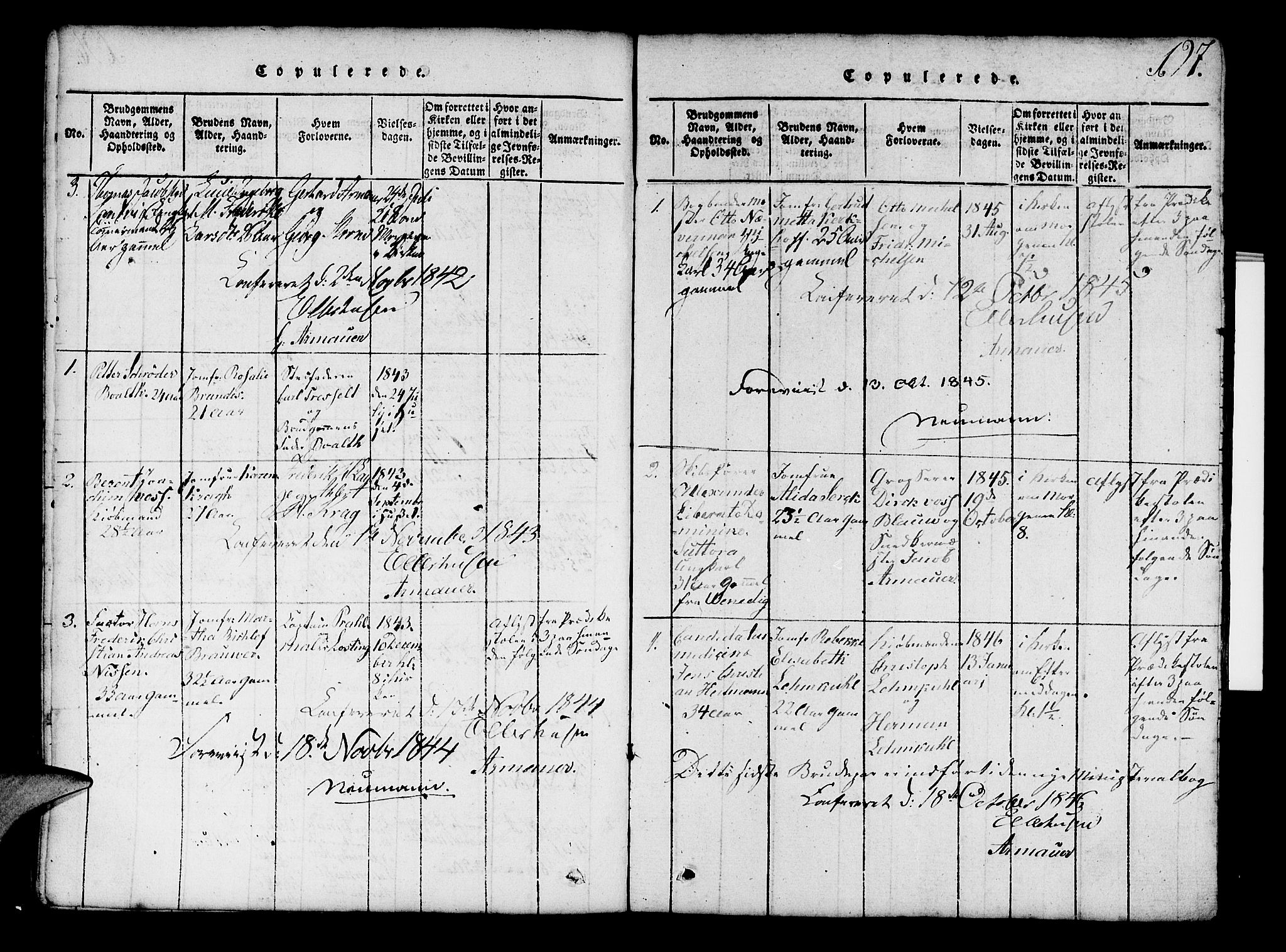 Mariakirken Sokneprestembete, SAB/A-76901/H/Hab/L0001: Parish register (copy) no. A 1, 1815-1846, p. 197