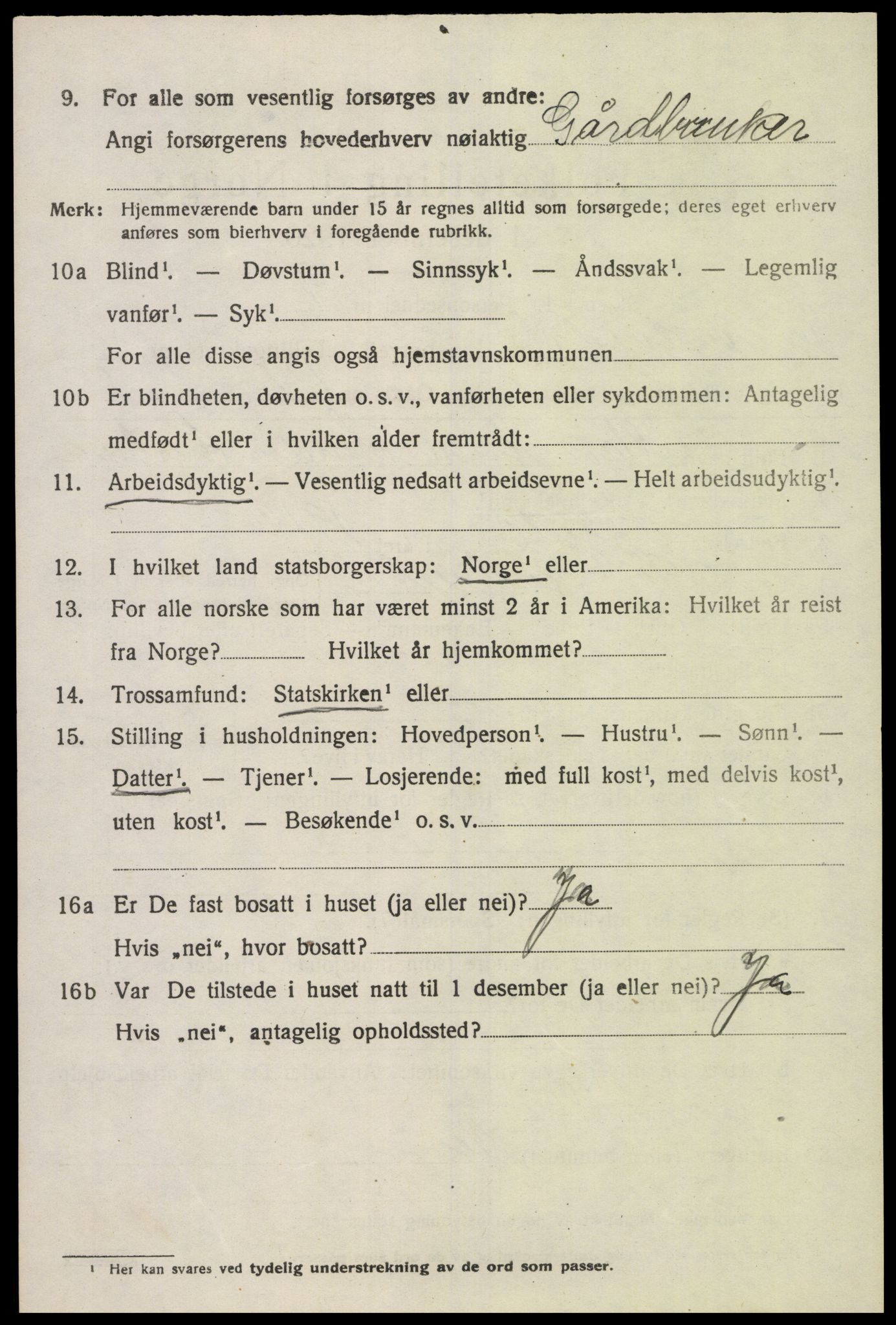 SAK, 1920 census for Sør-Audnedal, 1920, p. 4300