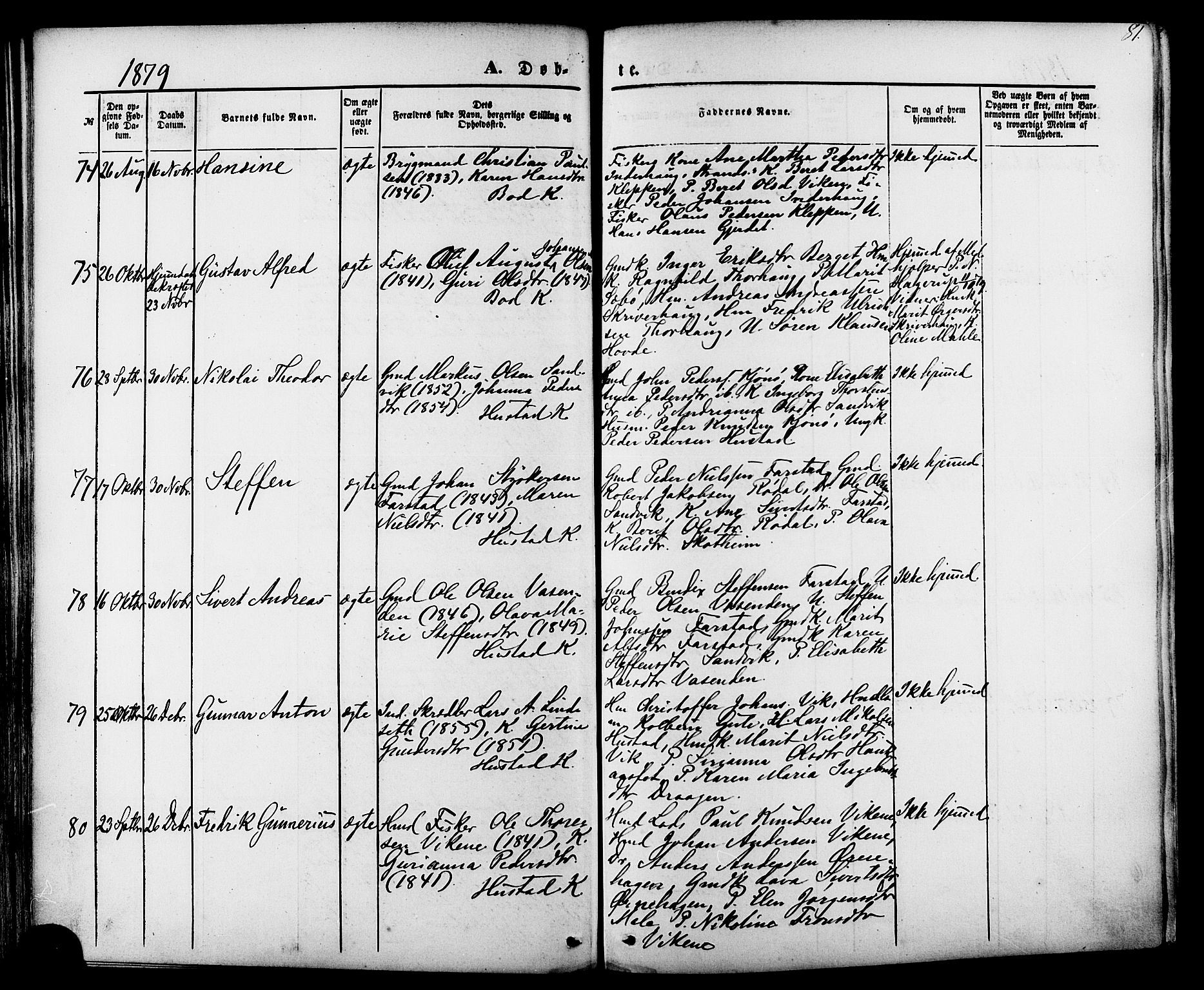 Ministerialprotokoller, klokkerbøker og fødselsregistre - Møre og Romsdal, AV/SAT-A-1454/566/L0768: Parish register (official) no. 566A07, 1869-1881, p. 81