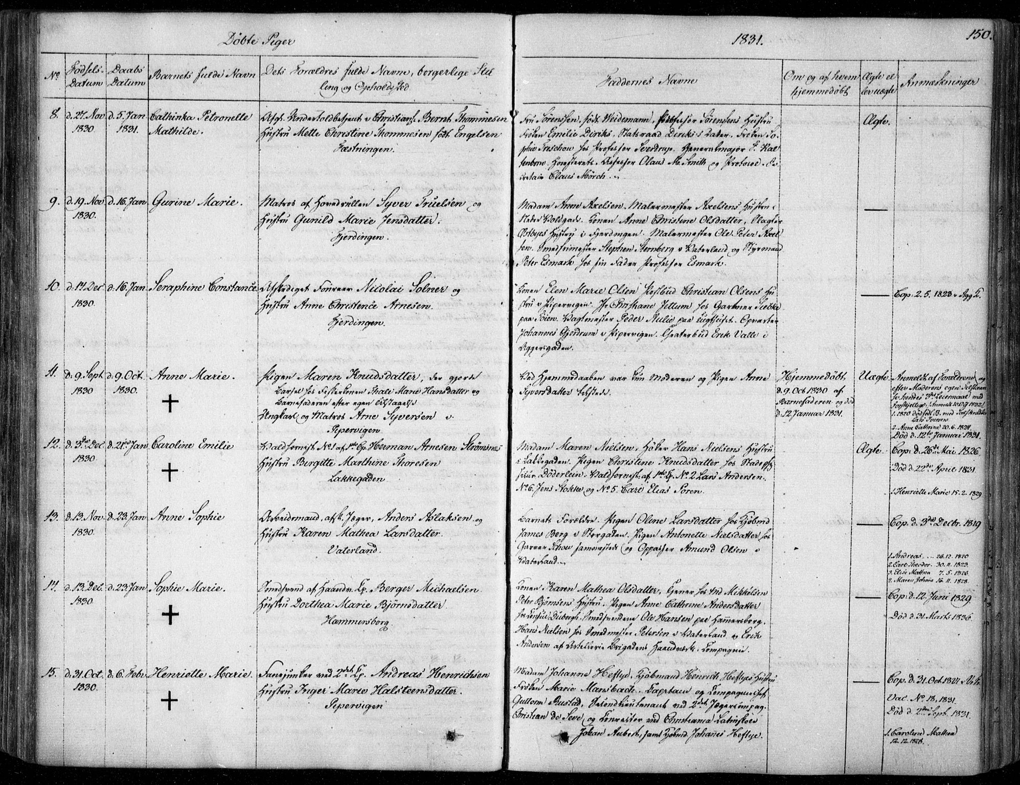 Garnisonsmenigheten Kirkebøker, SAO/A-10846/F/Fa/L0006: Parish register (official) no. 6, 1828-1841, p. 150