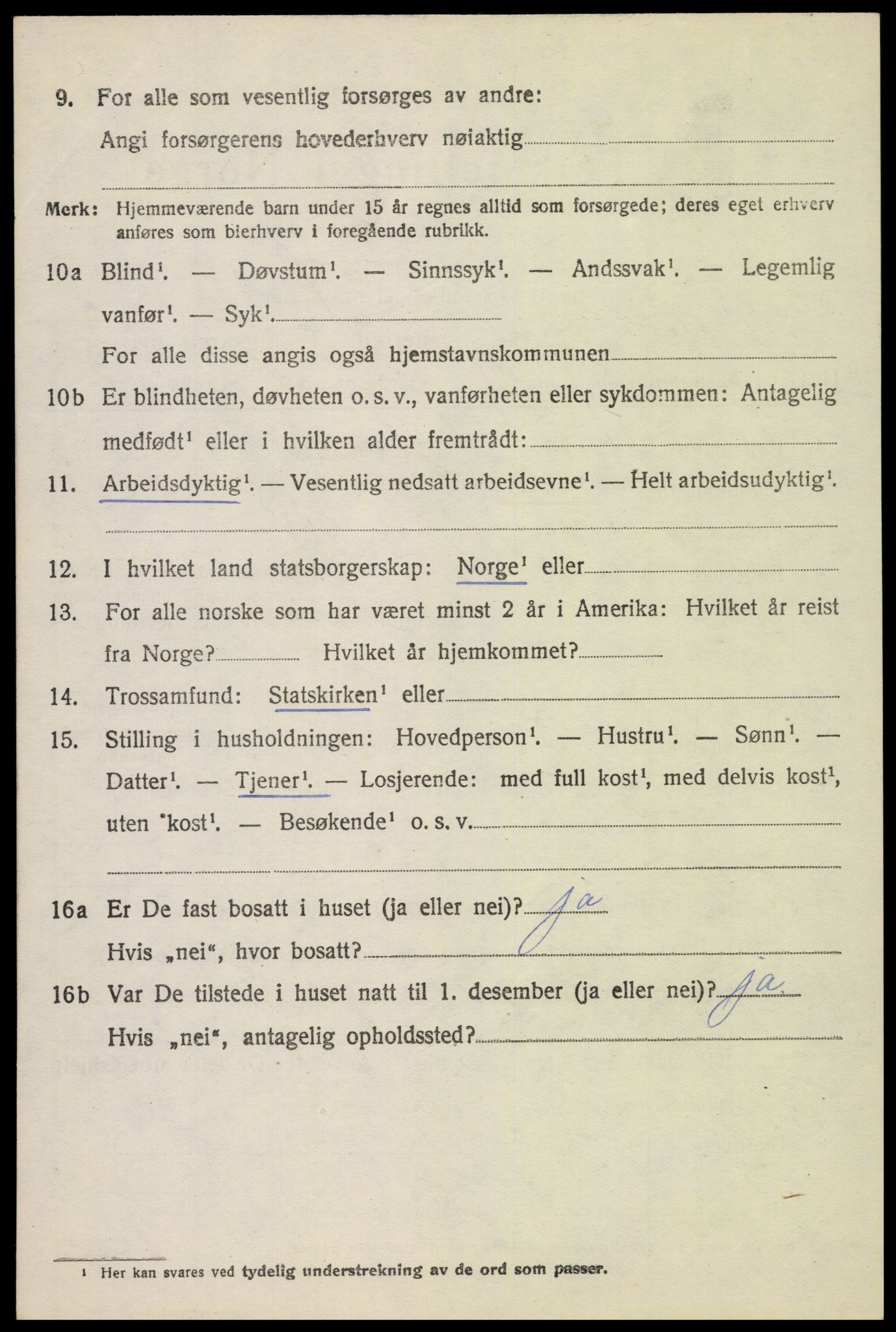 SAH, 1920 census for Vestre Toten, 1920, p. 5549