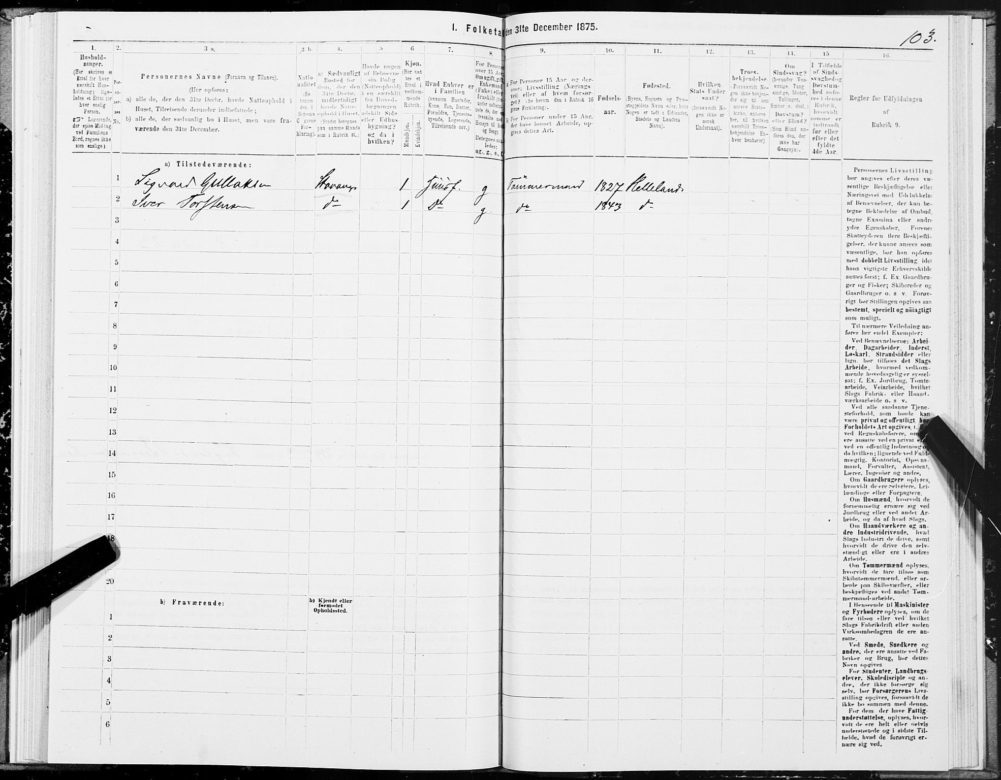 SAT, 1875 census for 1838P Gildeskål, 1875, p. 4103