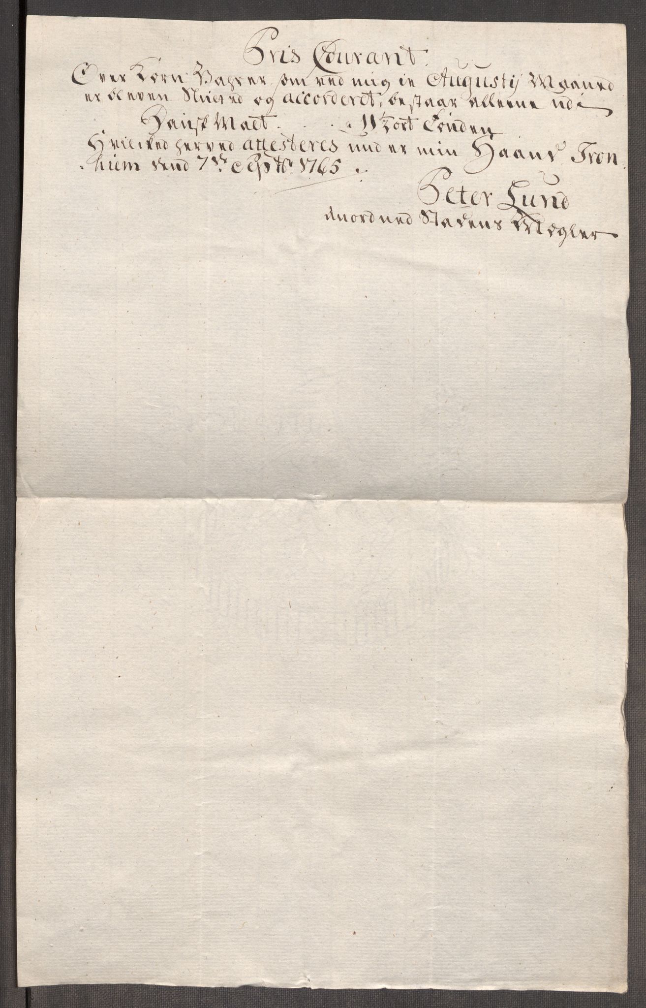 Rentekammeret inntil 1814, Realistisk ordnet avdeling, AV/RA-EA-4070/Oe/L0009: [Ø1]: Nordafjelske priskuranter, 1759-1768, p. 300