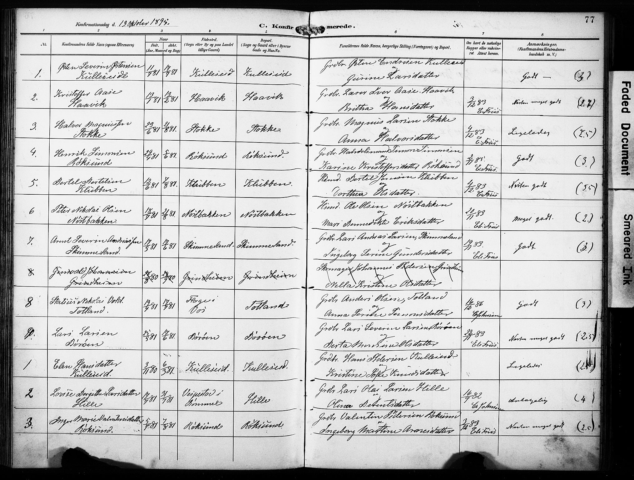 Finnås sokneprestembete, SAB/A-99925/H/Ha/Haa/Haab/L0002: Parish register (official) no. B 2, 1895-1906, p. 77