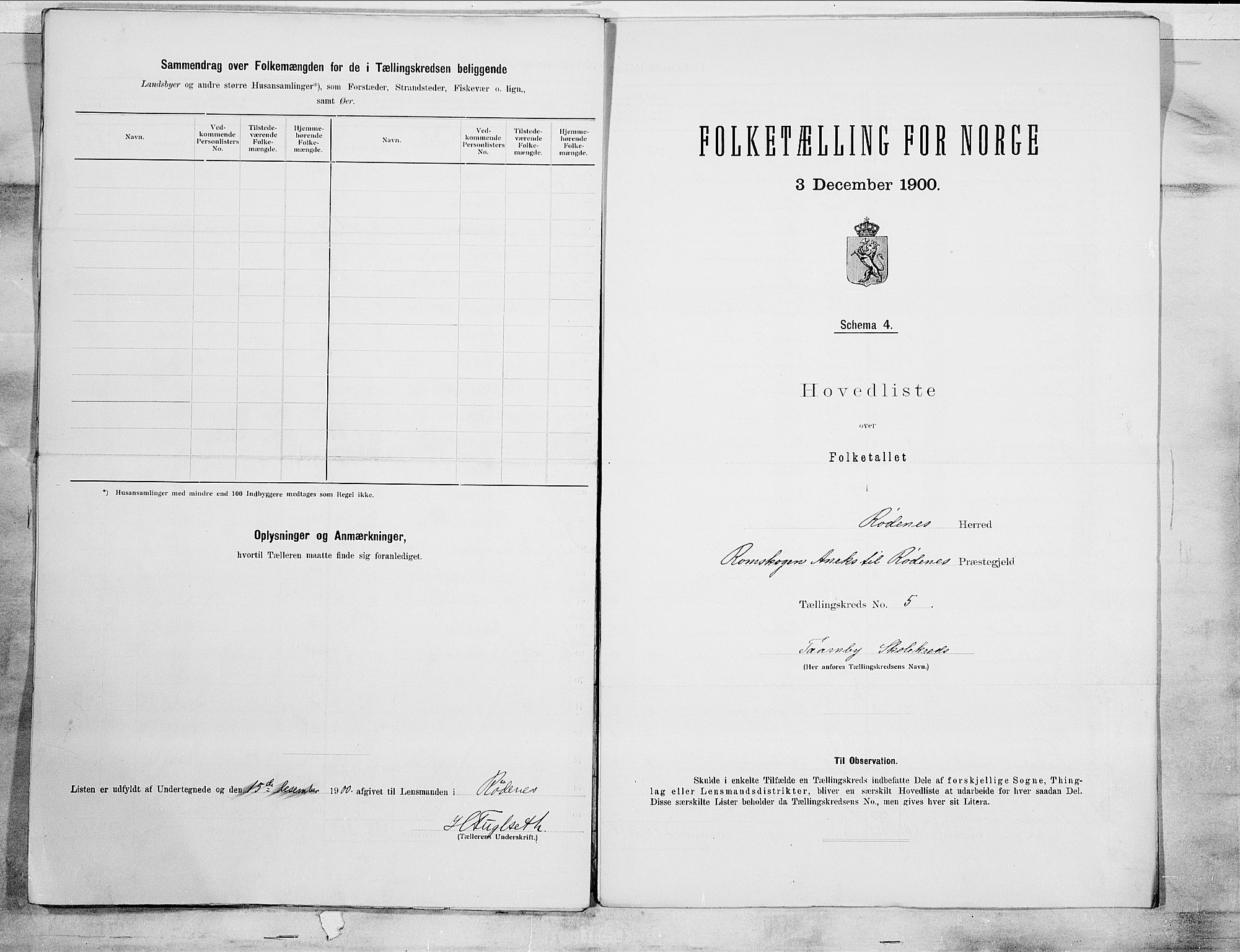 SAO, 1900 census for Rødenes, 1900, p. 12