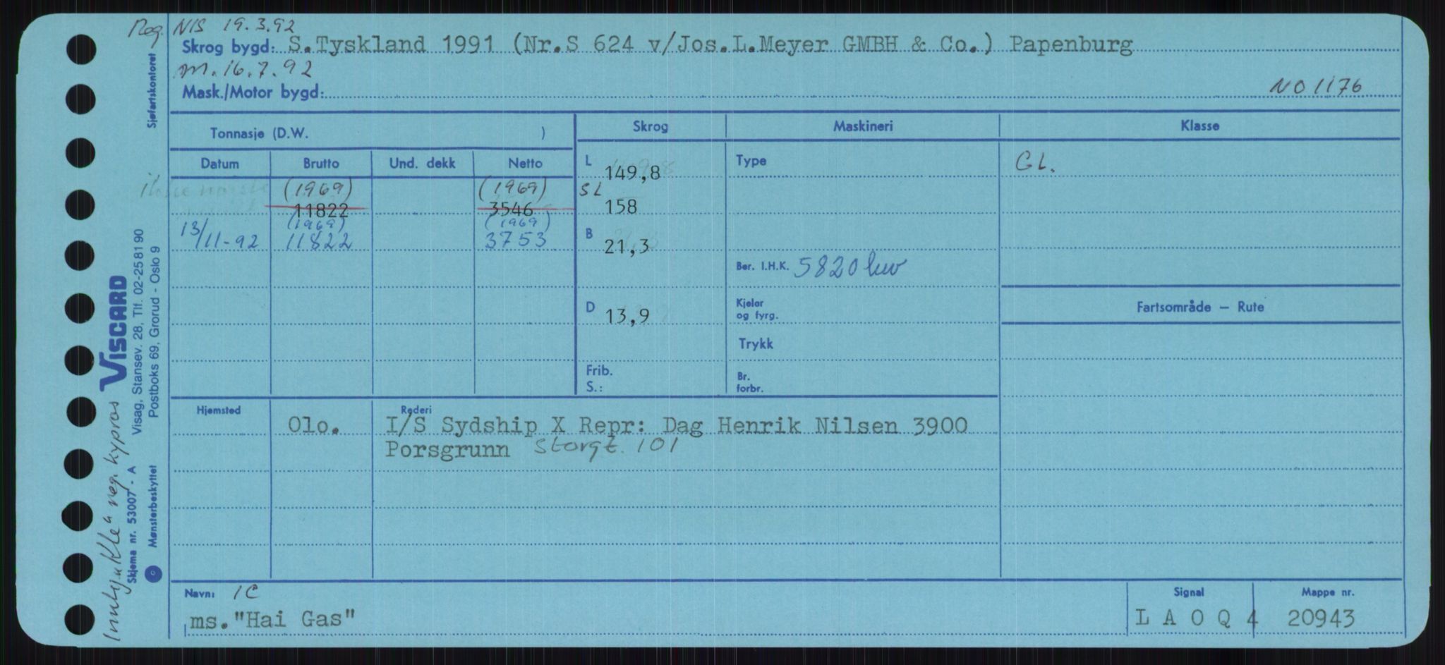 Sjøfartsdirektoratet med forløpere, Skipsmålingen, RA/S-1627/H/Ha/L0002/0002: Fartøy, Eik-Hill / Fartøy, G-Hill, p. 403