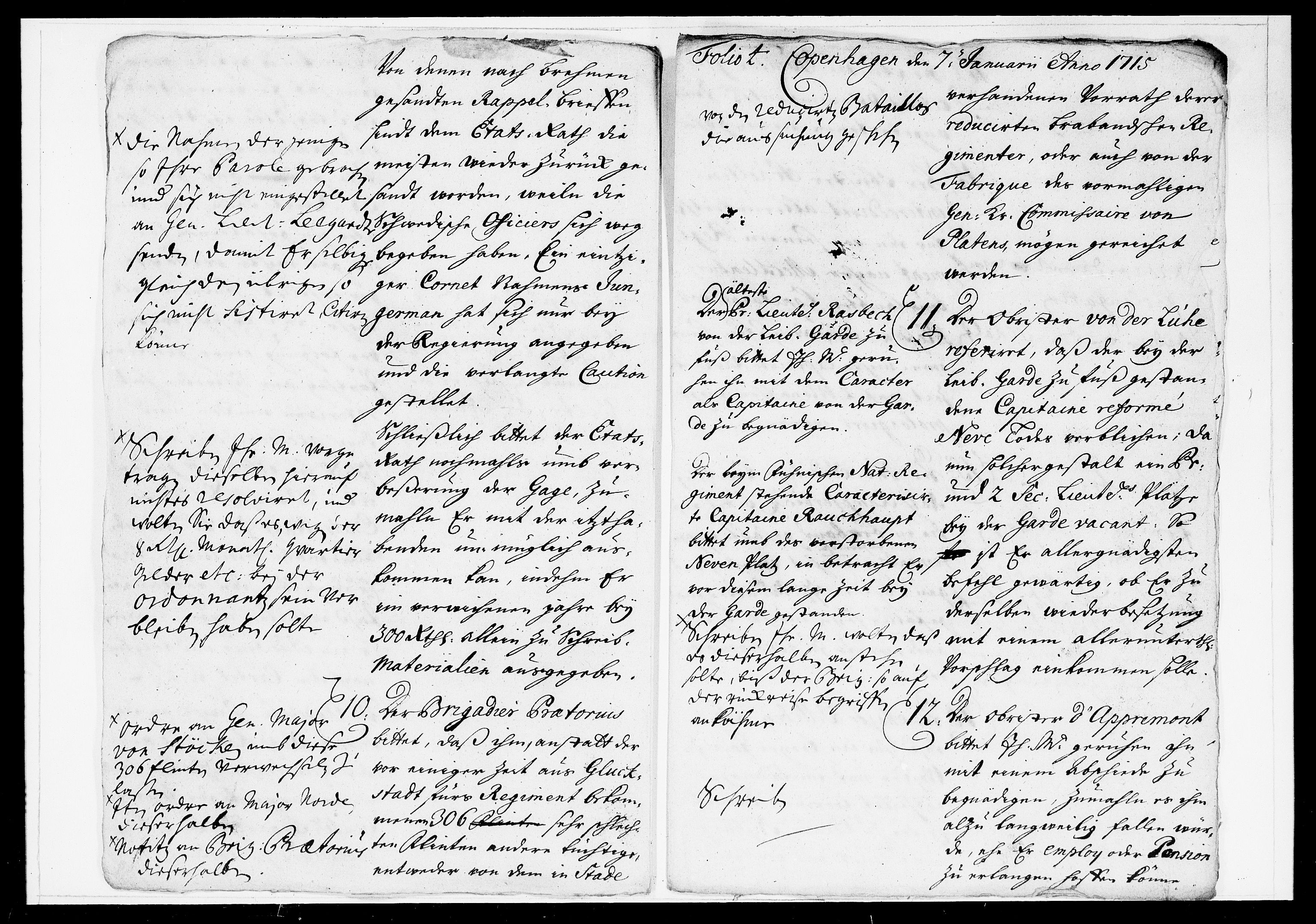 Krigskollegiet, Krigskancelliet, DRA/A-0006/-/1014-1024: Refererede sager, 1715, p. 16