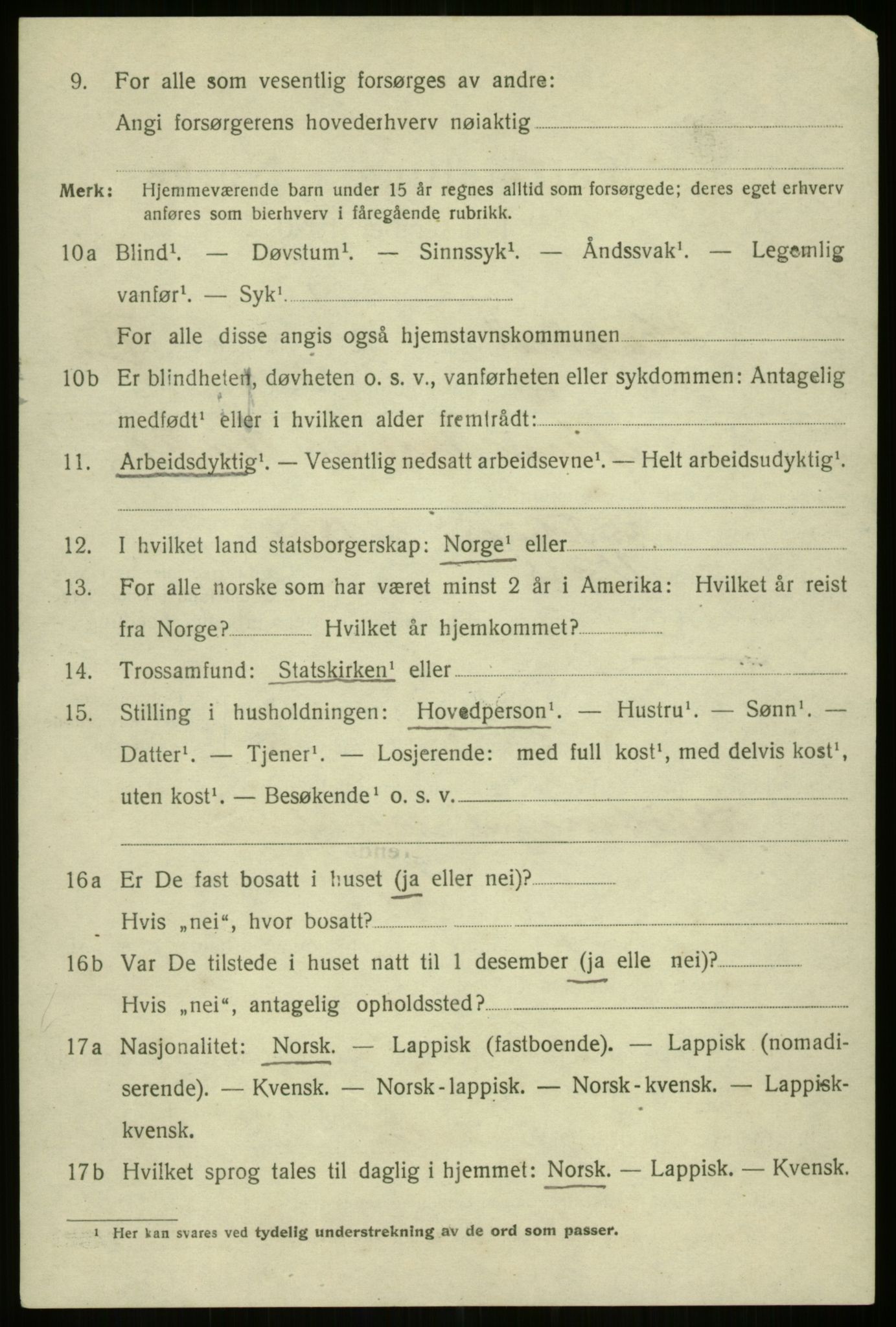 SATØ, 1920 census for Harstad, 1920, p. 5199