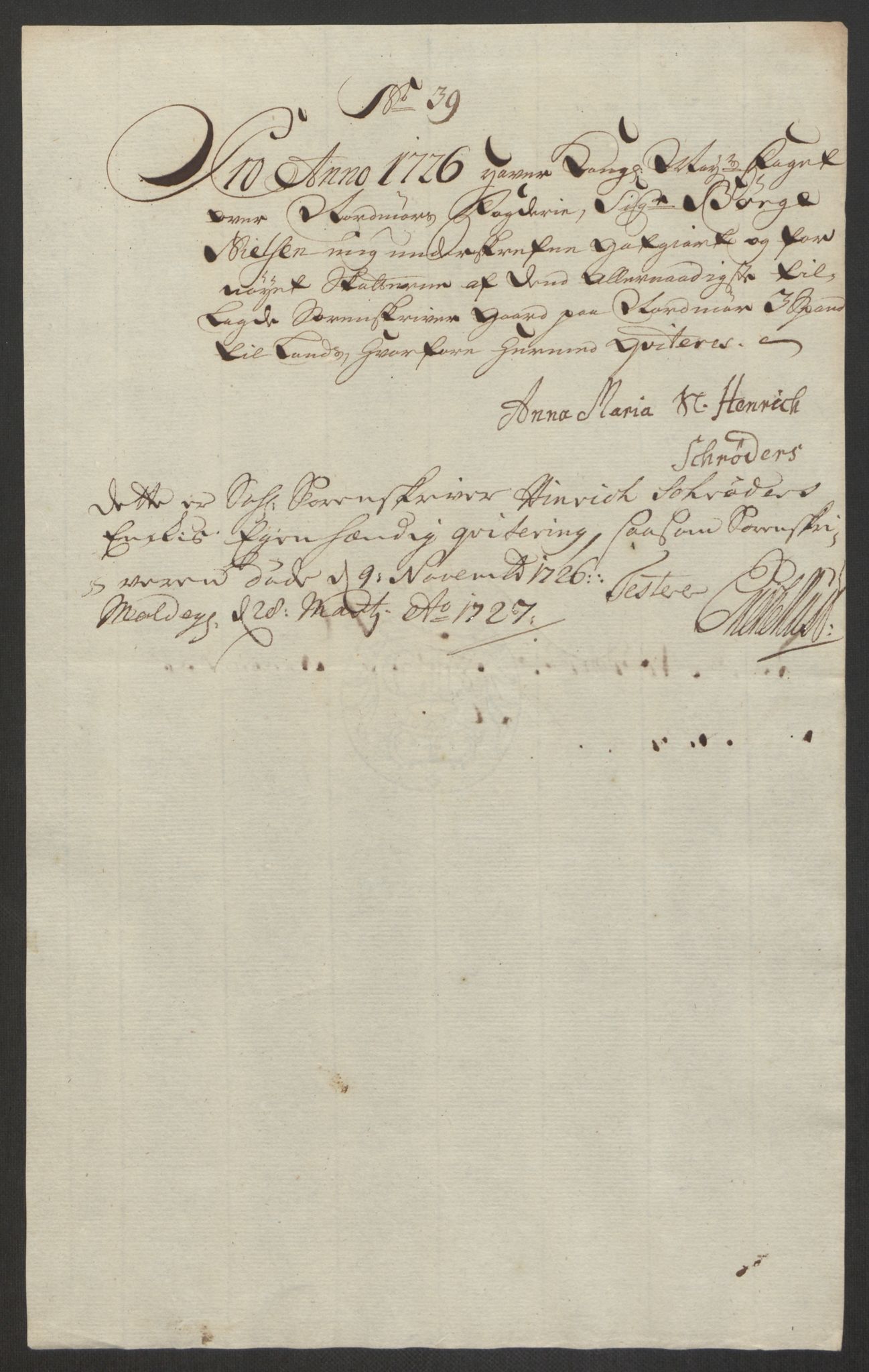 Rentekammeret inntil 1814, Reviderte regnskaper, Fogderegnskap, AV/RA-EA-4092/R56/L3759: Fogderegnskap Nordmøre, 1726, p. 236