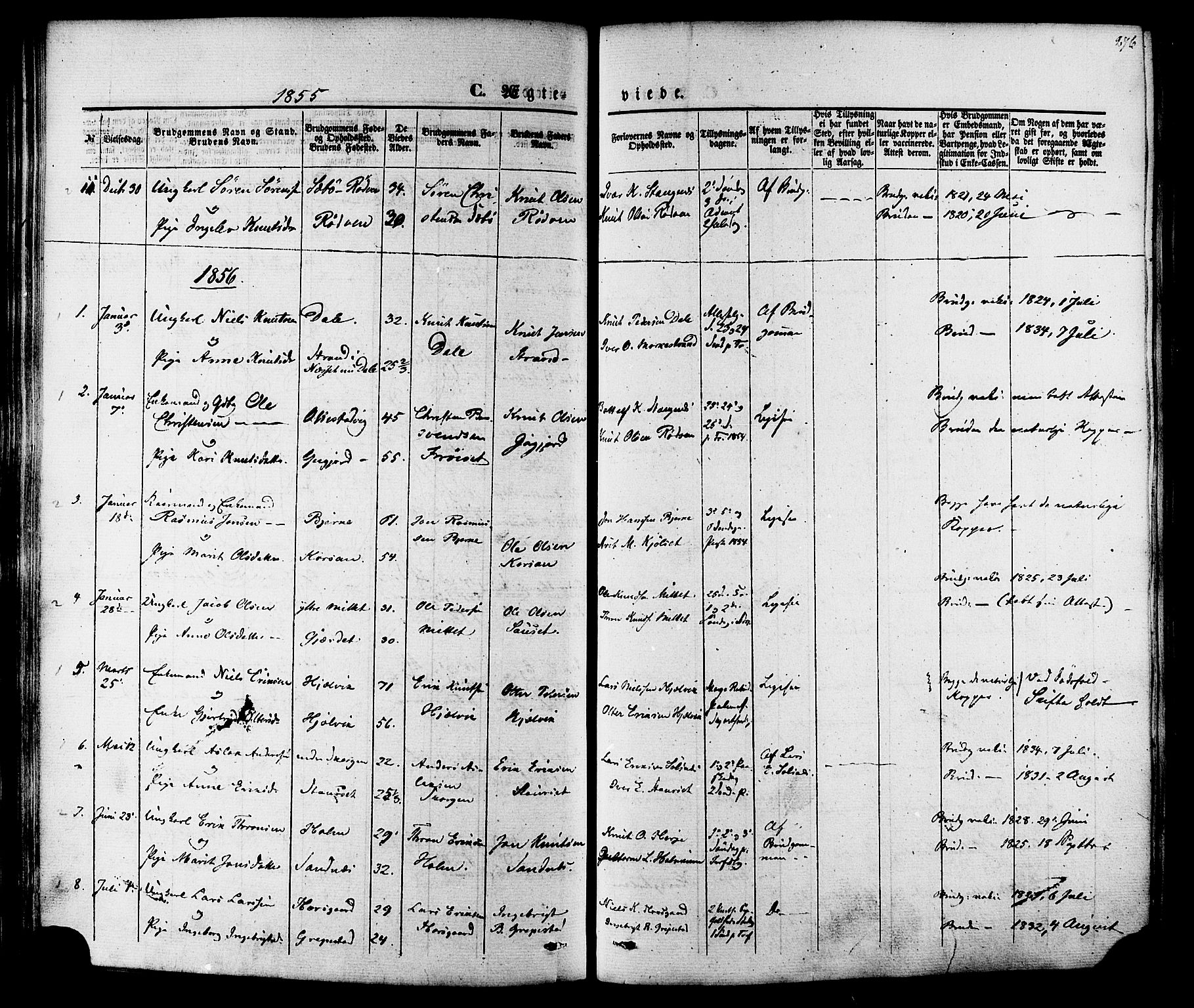 Ministerialprotokoller, klokkerbøker og fødselsregistre - Møre og Romsdal, SAT/A-1454/547/L0603: Parish register (official) no. 547A05, 1846-1877, p. 276