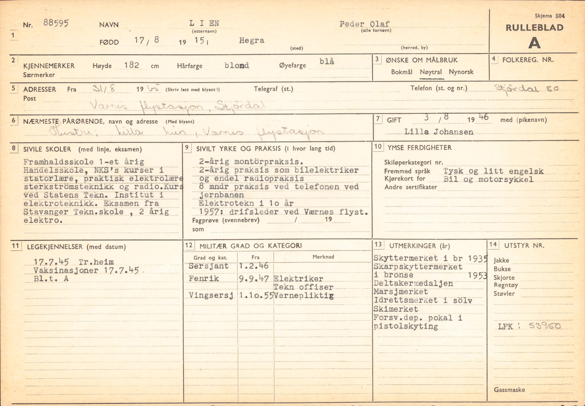 Forsvaret, Forsvarets overkommando/Luftforsvarsstaben, RA/RAFA-4079/P/Pa/L0041: Personellpapirer, 1915, p. 616