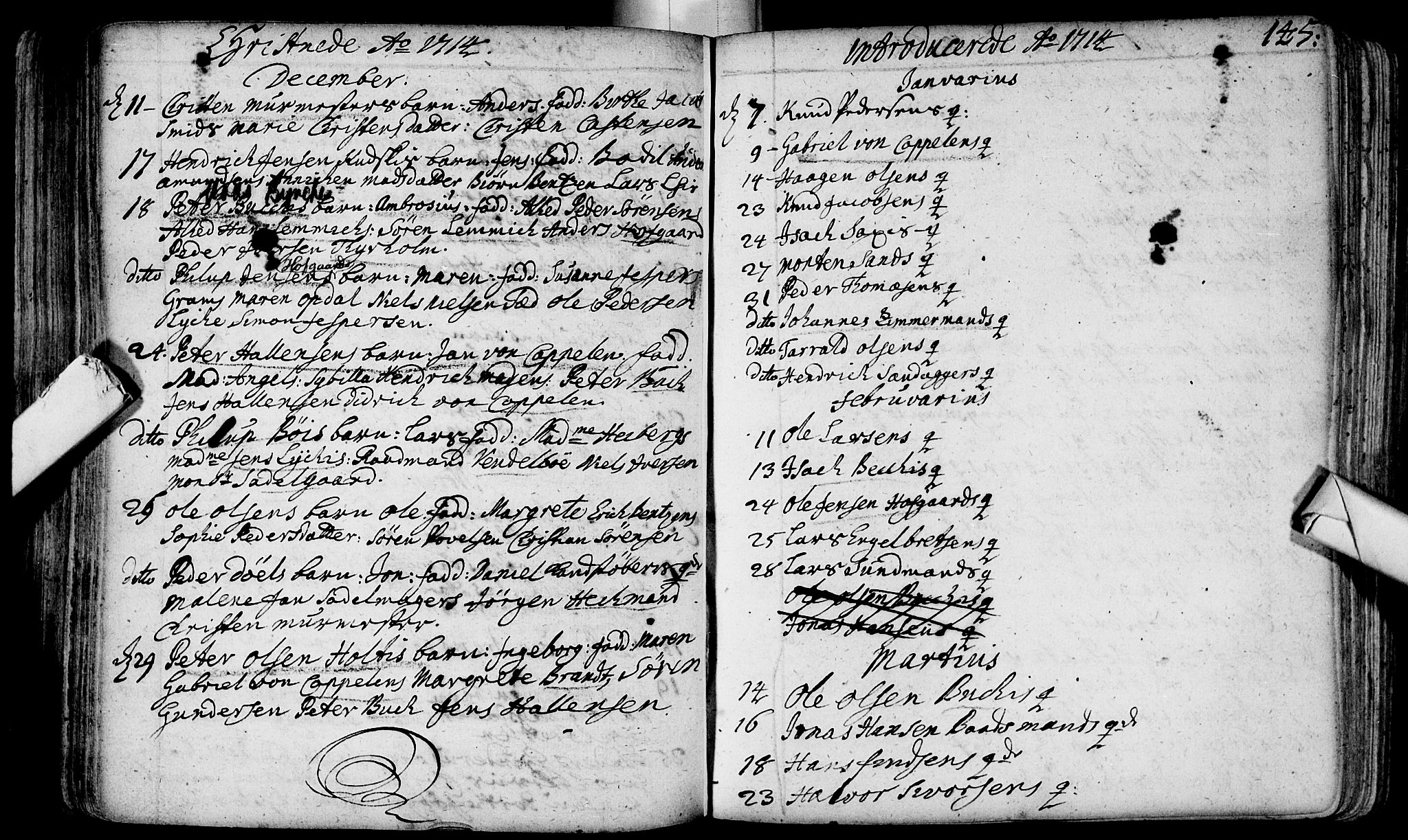Bragernes kirkebøker, SAKO/A-6/F/Fa/L0003: Parish register (official) no. I 3, 1706-1734, p. 145