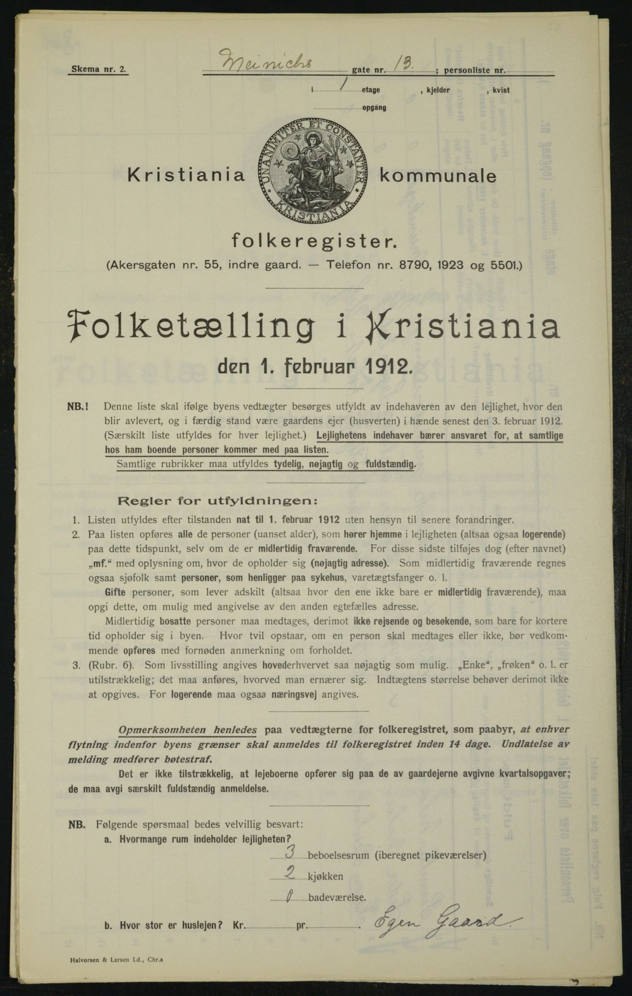 OBA, Municipal Census 1912 for Kristiania, 1912, p. 65431